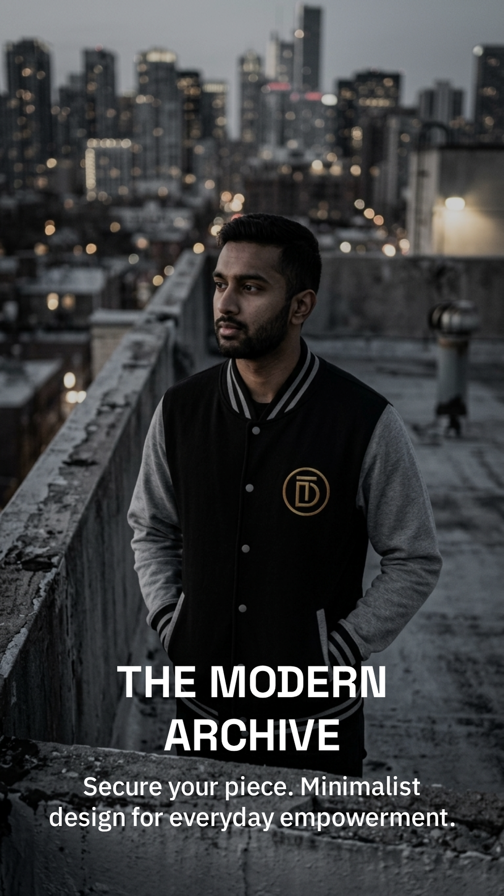 Diktatè Varsity Jacket — cinematic lifestyle shot, view 2