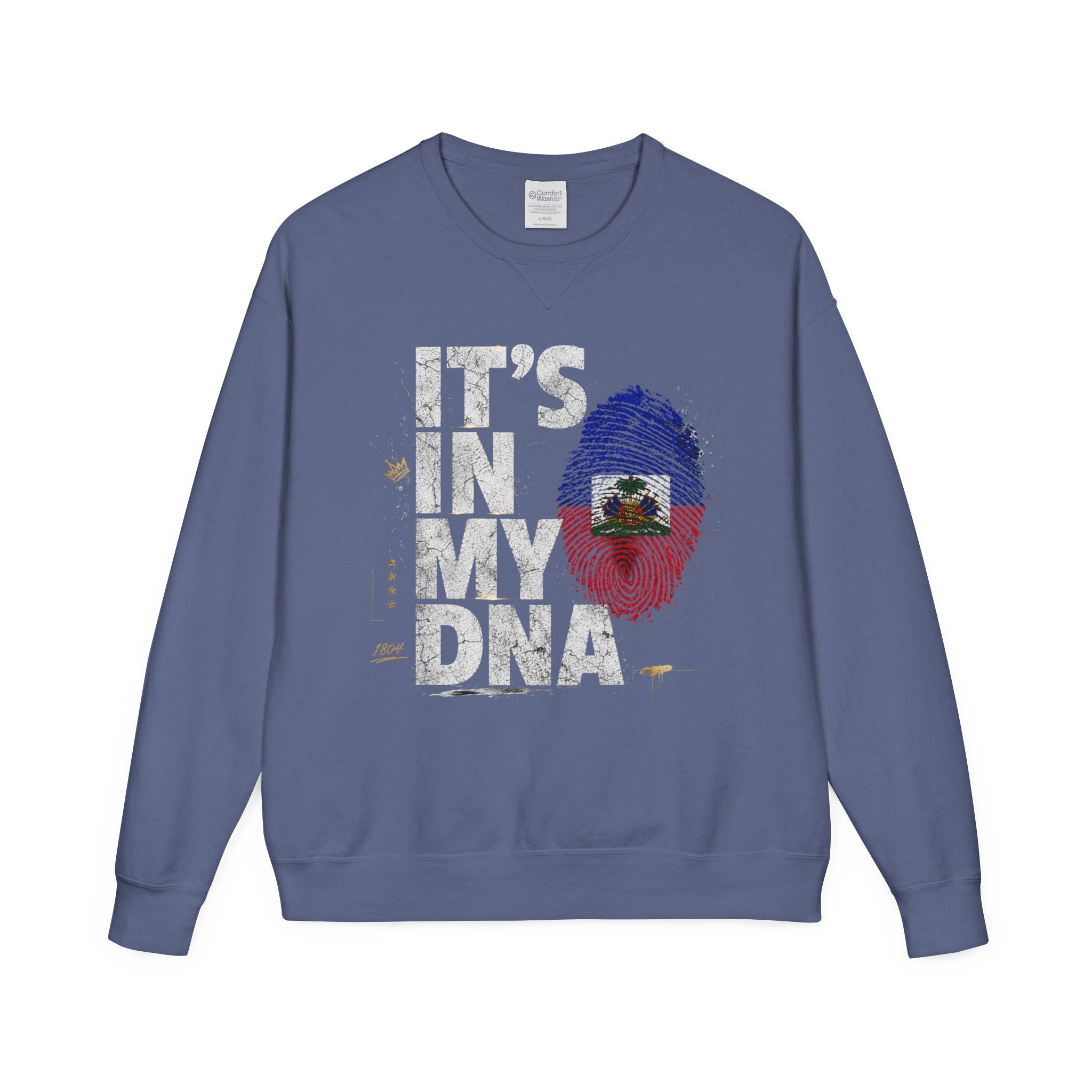 My DNA 1804 Haitian Flag Crewneck — styled photo 4
