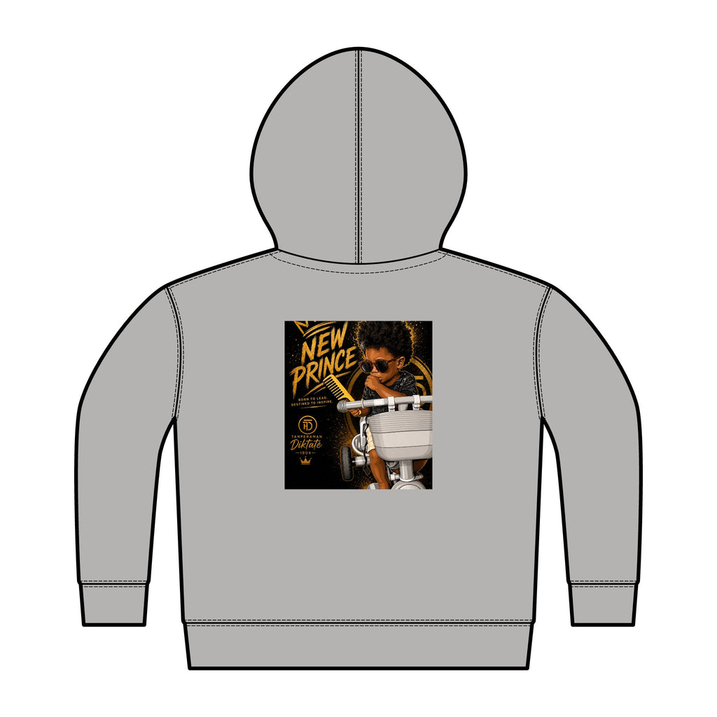 Toddler Hoodie — New Prince Gold Crown Graphic, styled photo 1