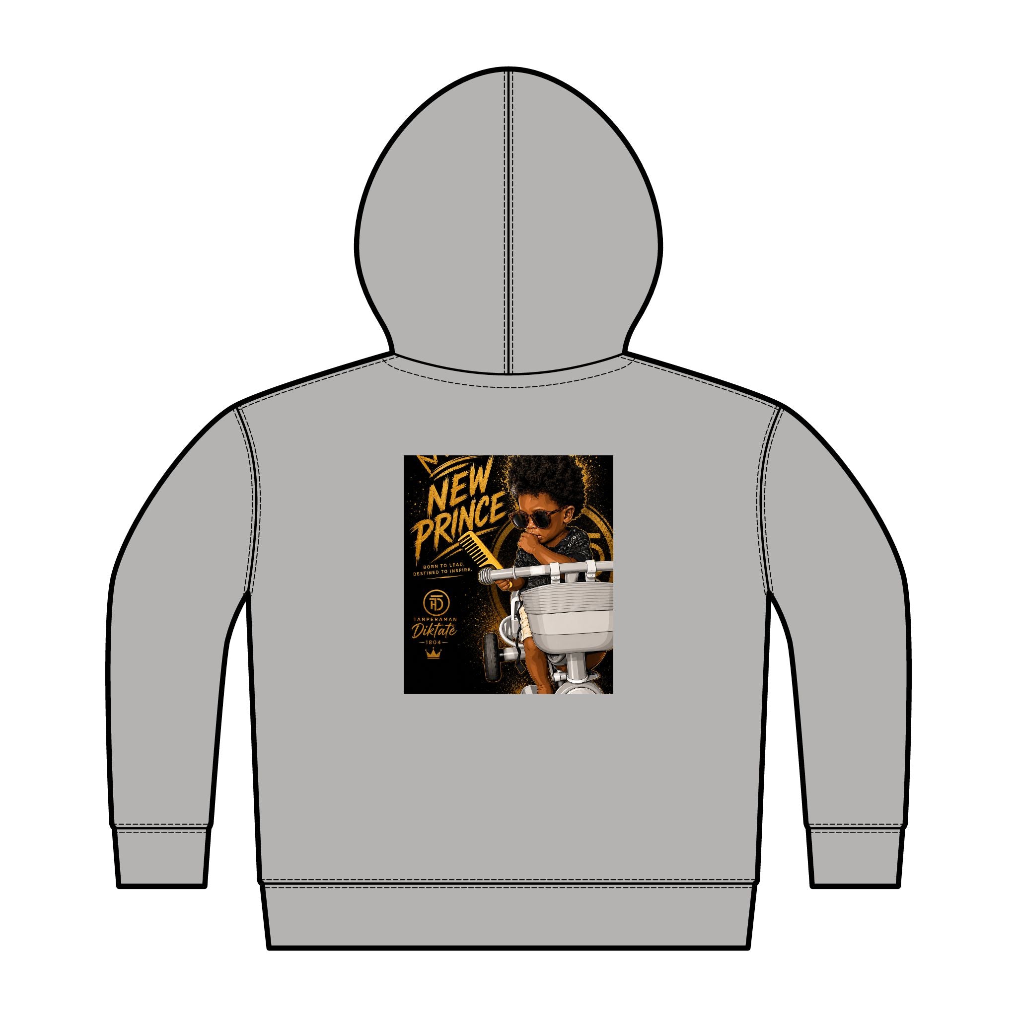 Toddler Hoodie — New Prince Gold Crown Graphic, styled photo 1