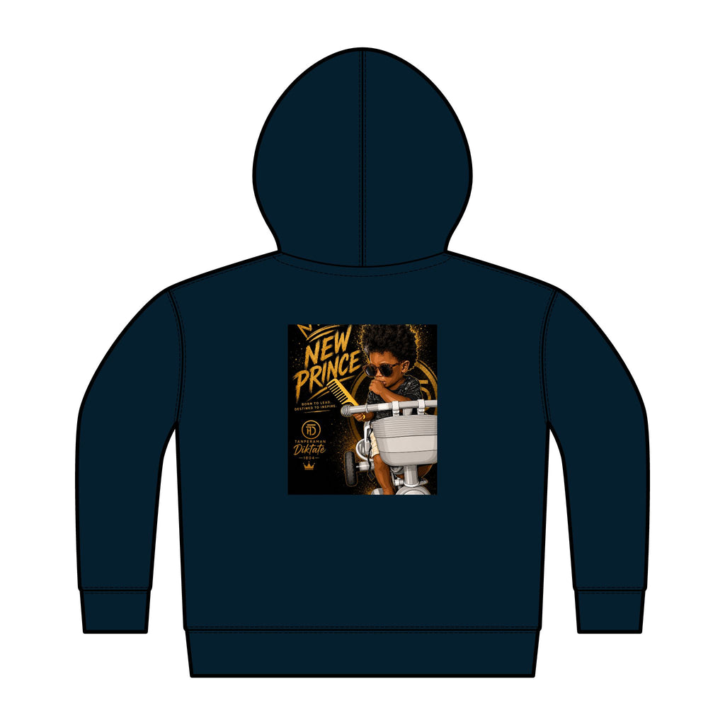 Toddler Hoodie — New Prince Gold Crown Graphic, styled photo 3