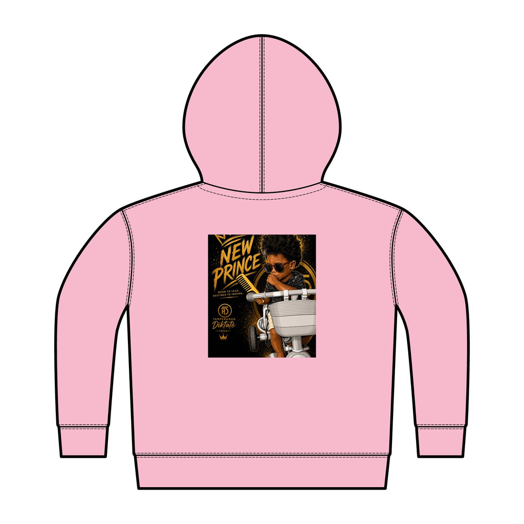 Toddler Hoodie — New Prince Gold Crown Graphic, styled photo 4