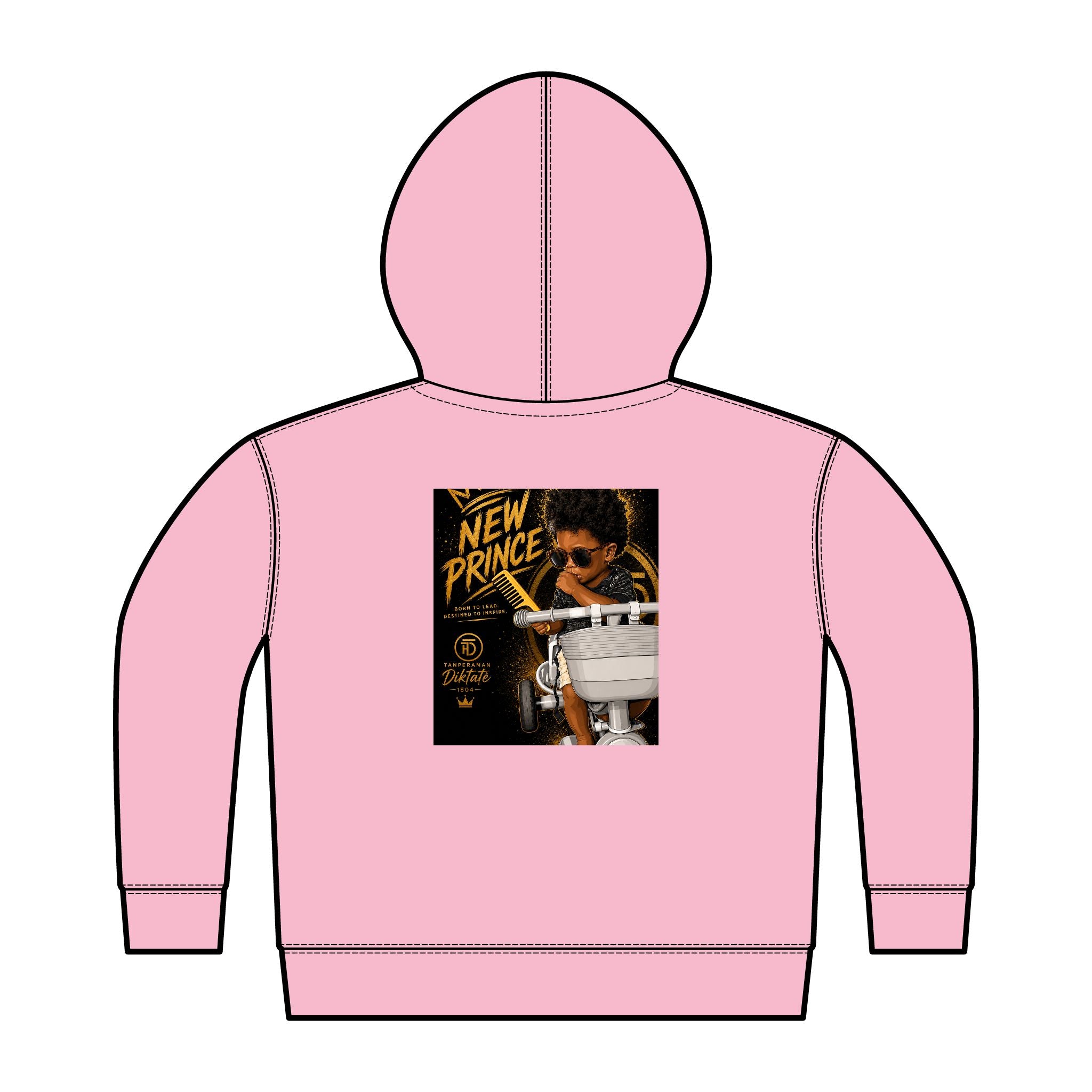 Toddler Hoodie — New Prince Gold Crown Graphic, styled photo 4