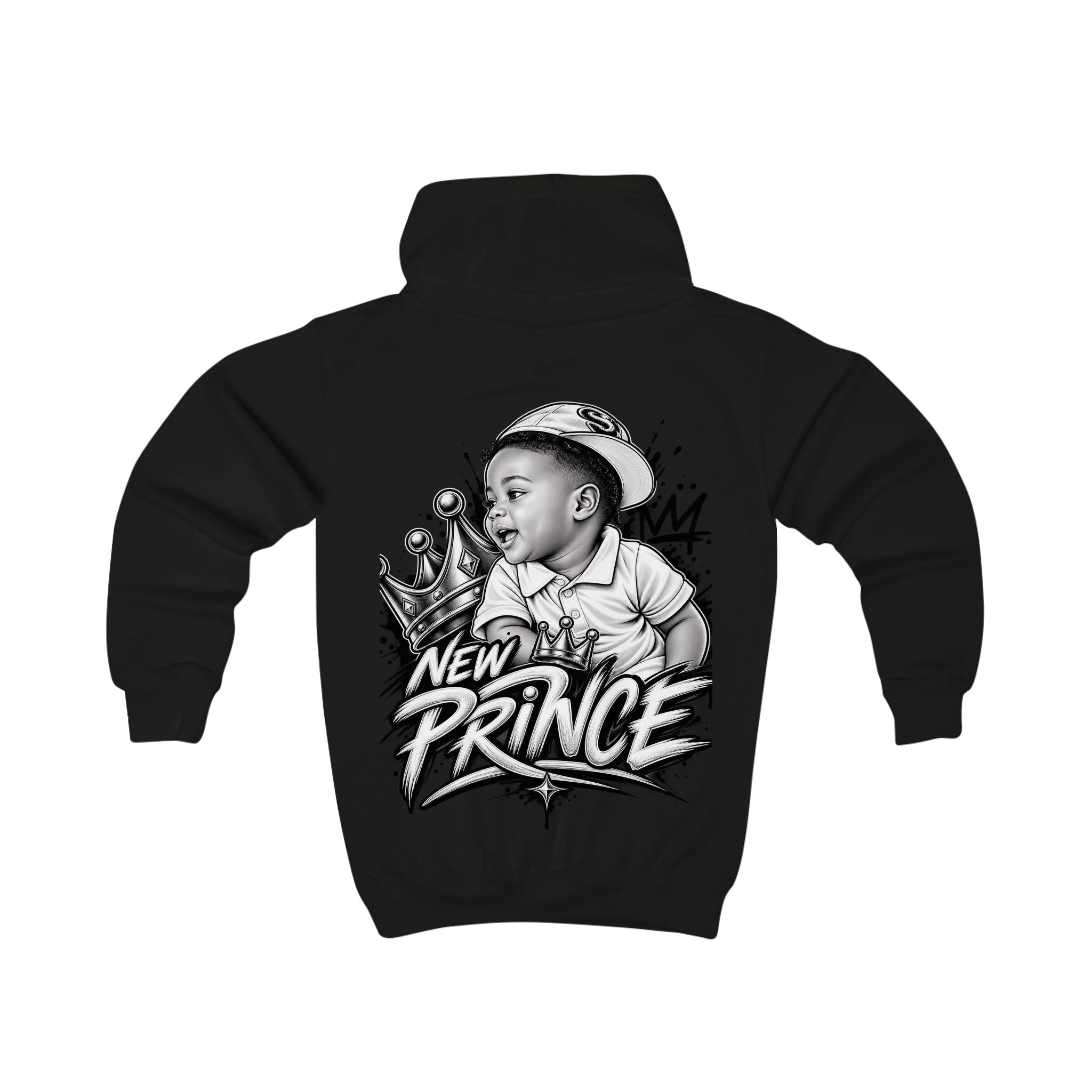 Kids Hoodie - 'New Prince' Crowned Baby Graphic Pullover for Toddlers
