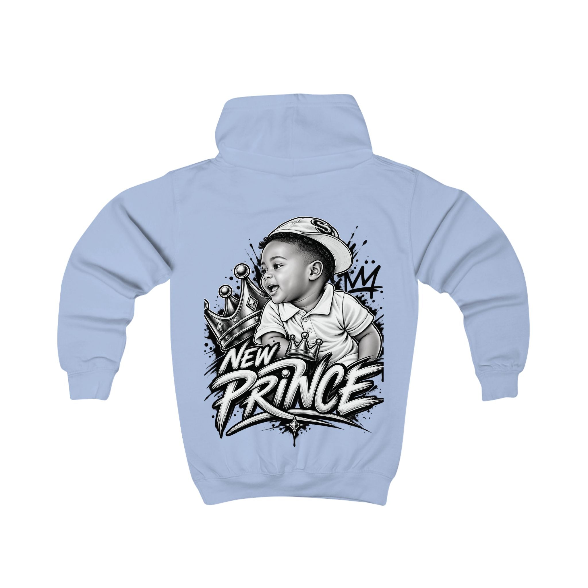 Kids Hoodie - 'New Prince' Crowned Baby Graphic Pullover for Toddlers