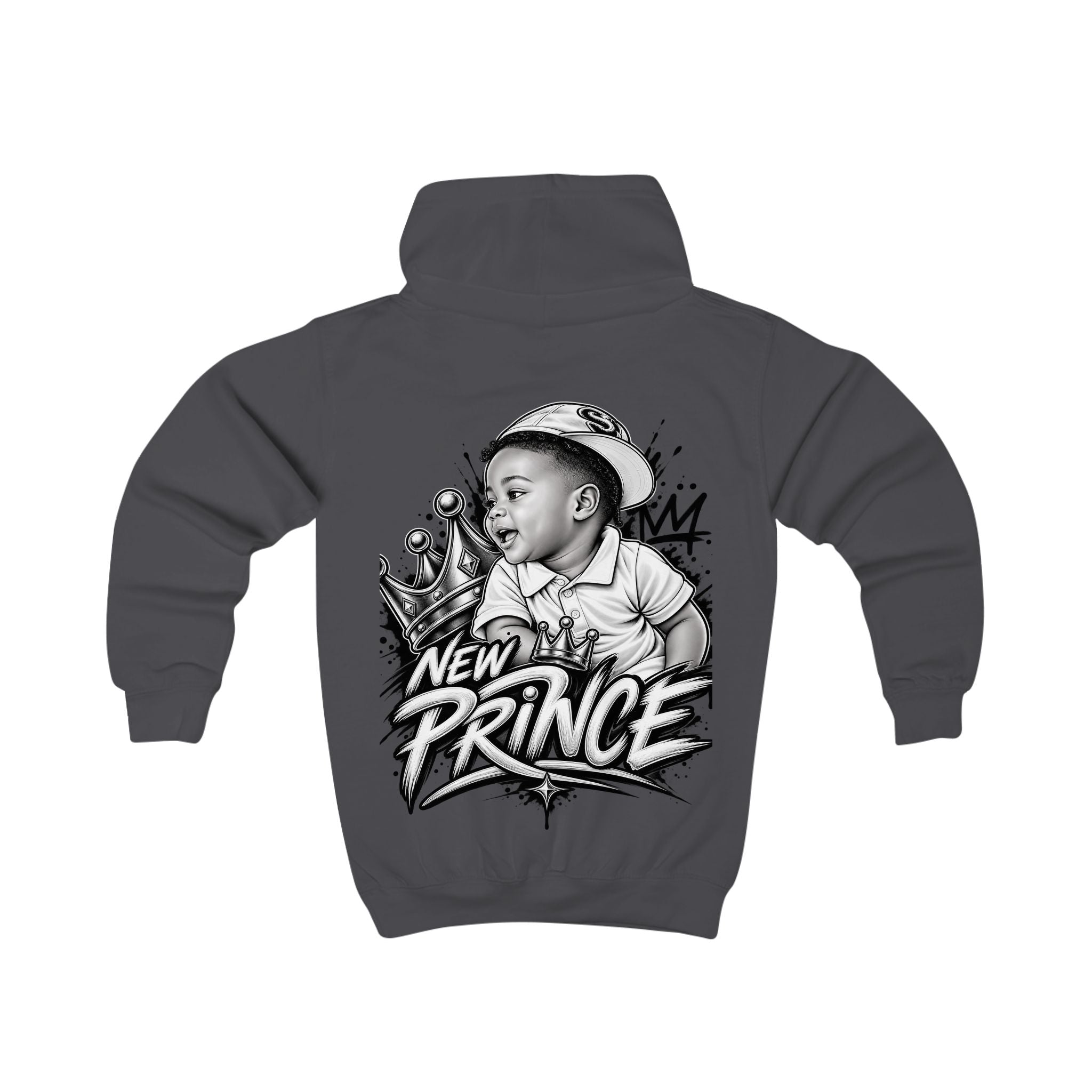 Kids Hoodie - 'New Prince' Crowned Baby Graphic Pullover for Toddlers