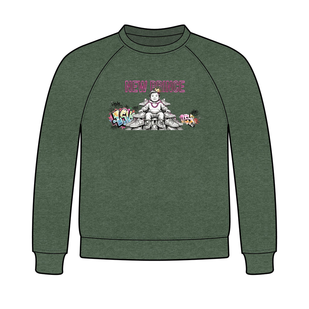 New Prince Youth Crewneck Sweatshirt — crown graphic detail