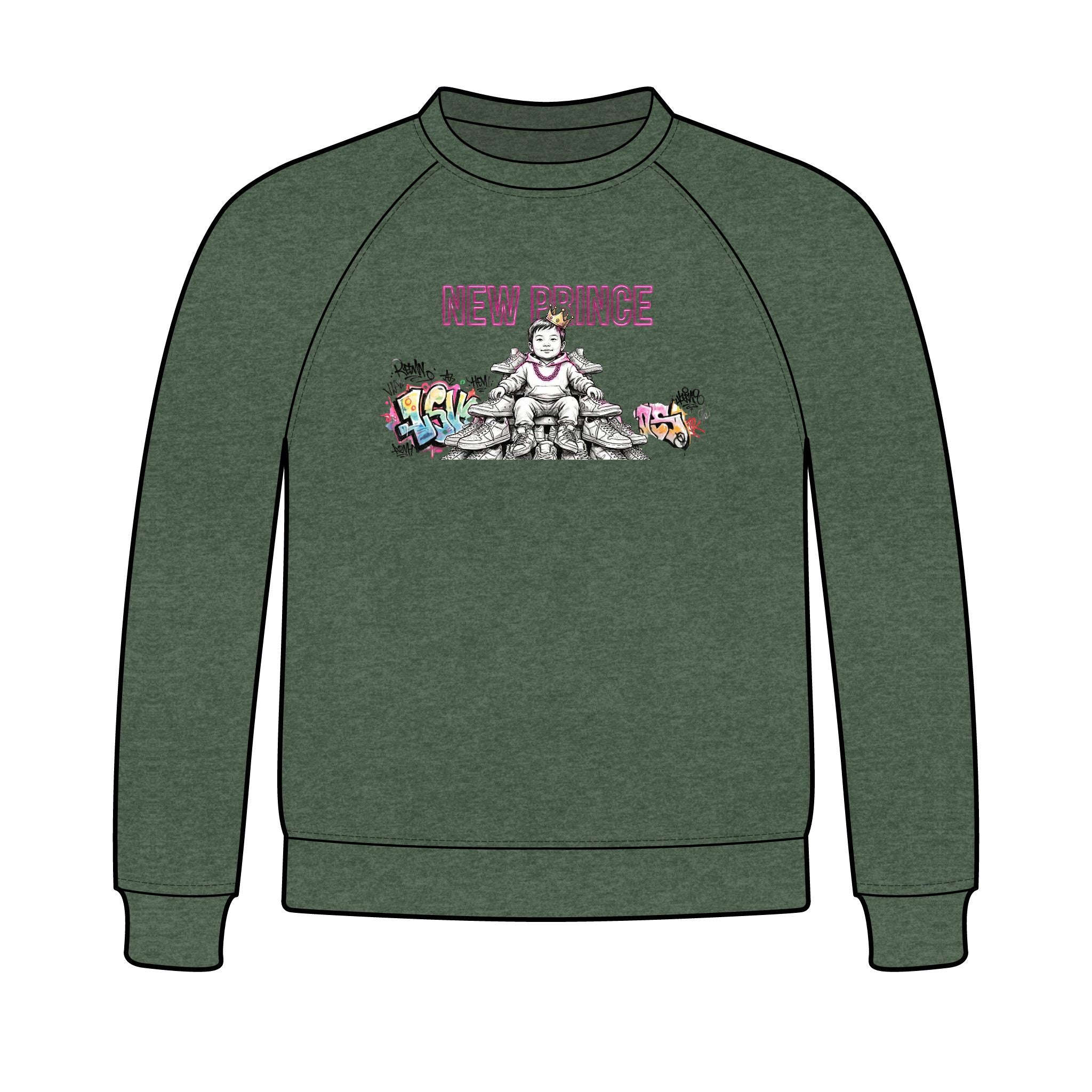 New Prince Youth Crewneck Sweatshirt — crown graphic detail
