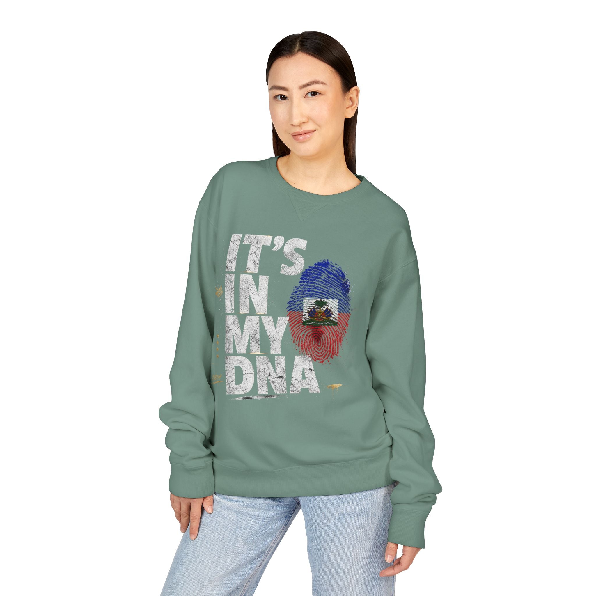 My DNA 1804 Haitian Flag Crewneck — styled photo 28