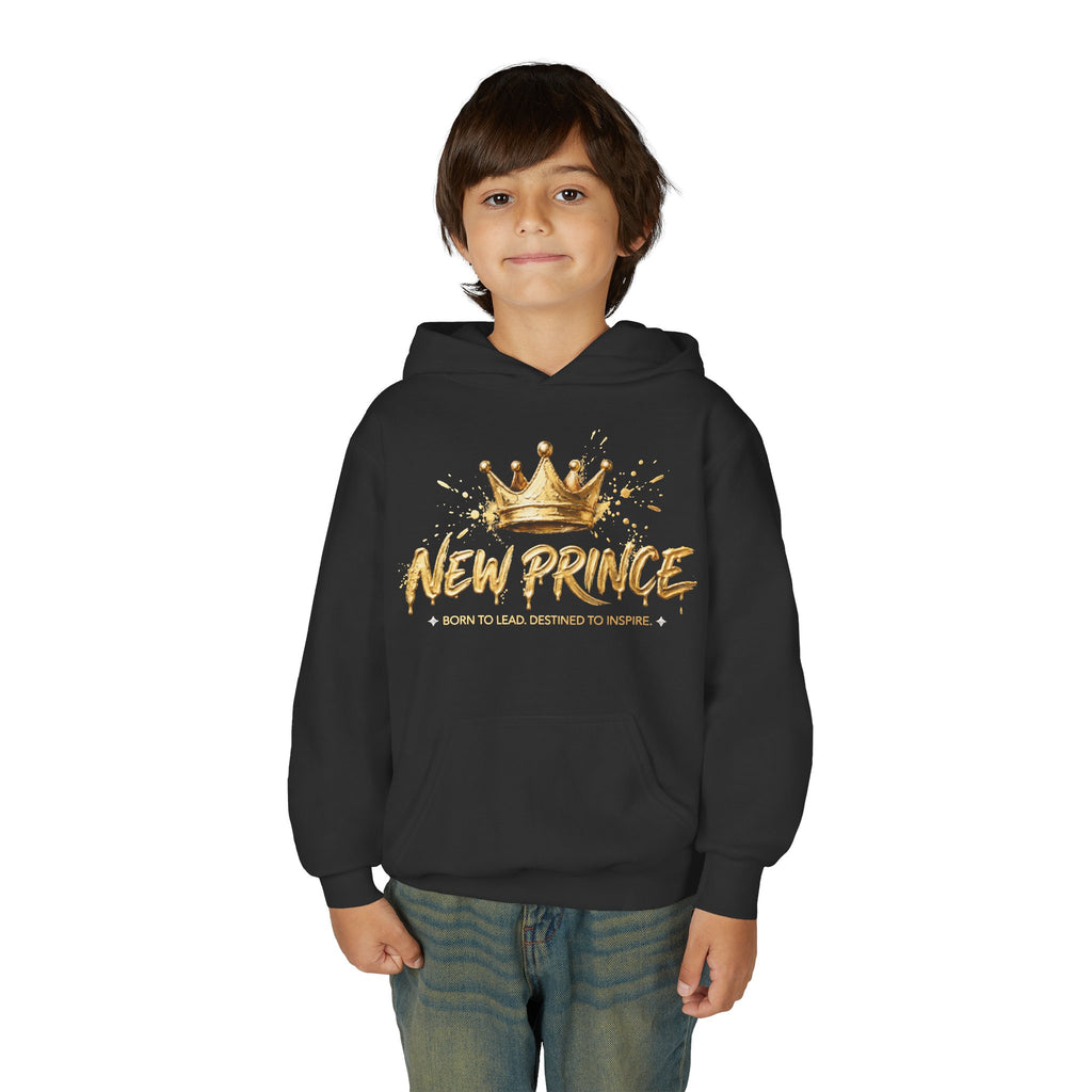 "New Prince" Crown Graphic Kids' Pullover — styled photo 2