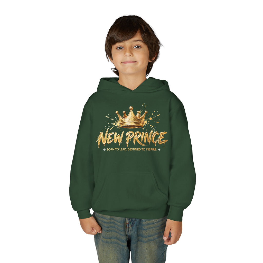 "New Prince" Crown Graphic Kids' Pullover — styled photo 4