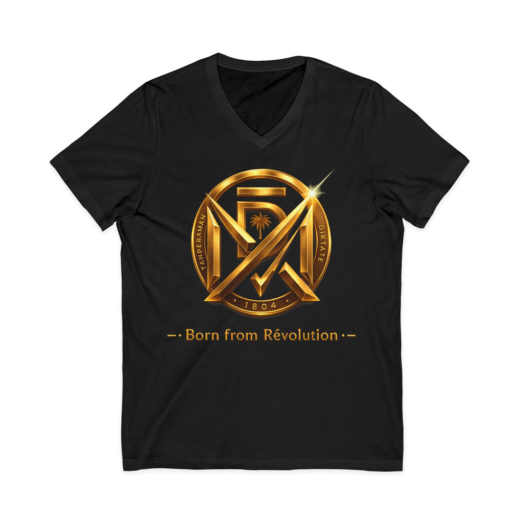 Unisex Short V-Neck Tee — back view