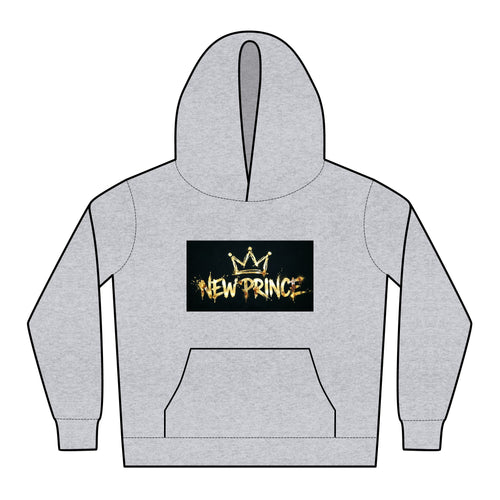 "New Prince" Hoodie — Black Relaxed for Boys, back view