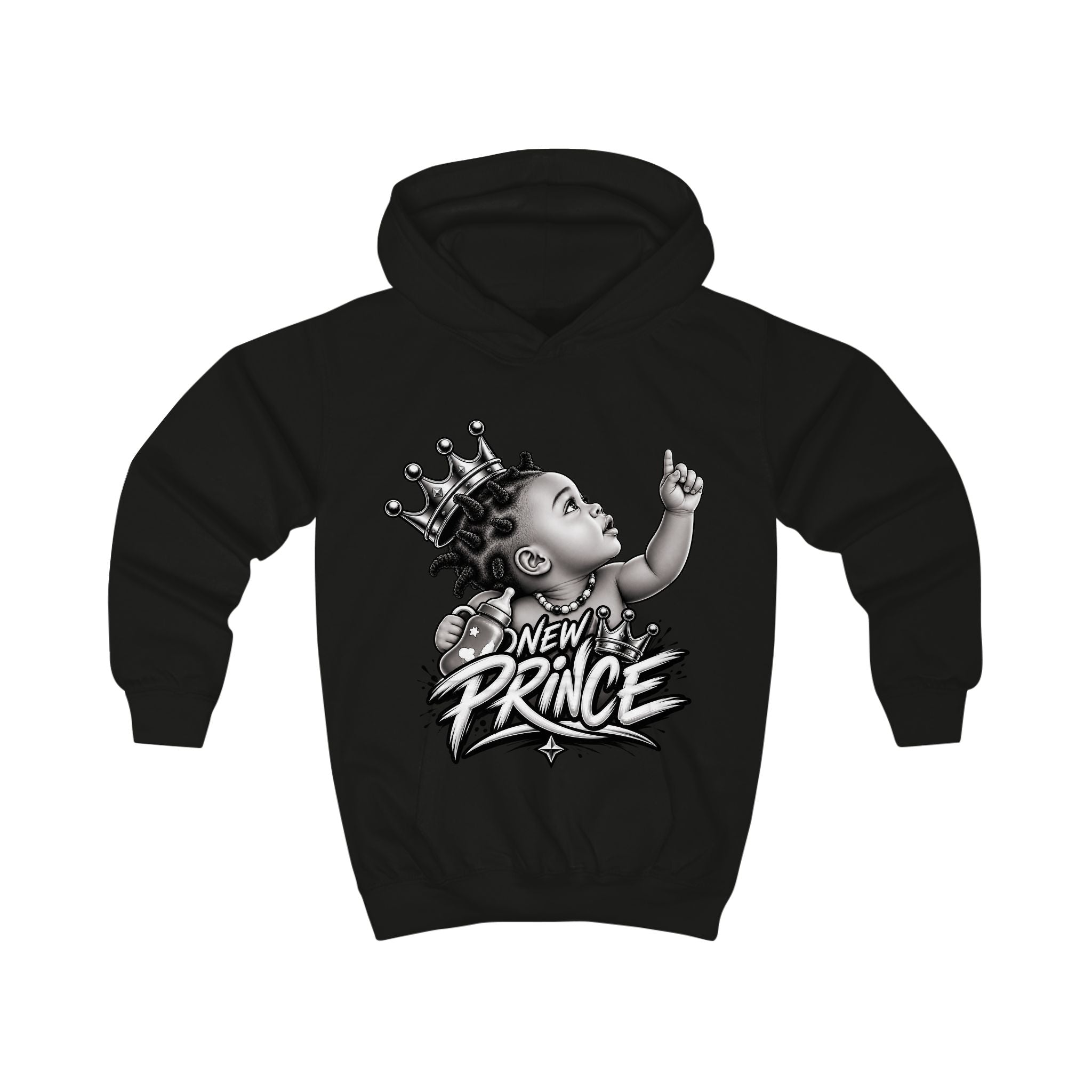 Kids Hoodie - 'New Prince' Crowned Baby Graphic Pullover for Toddlers