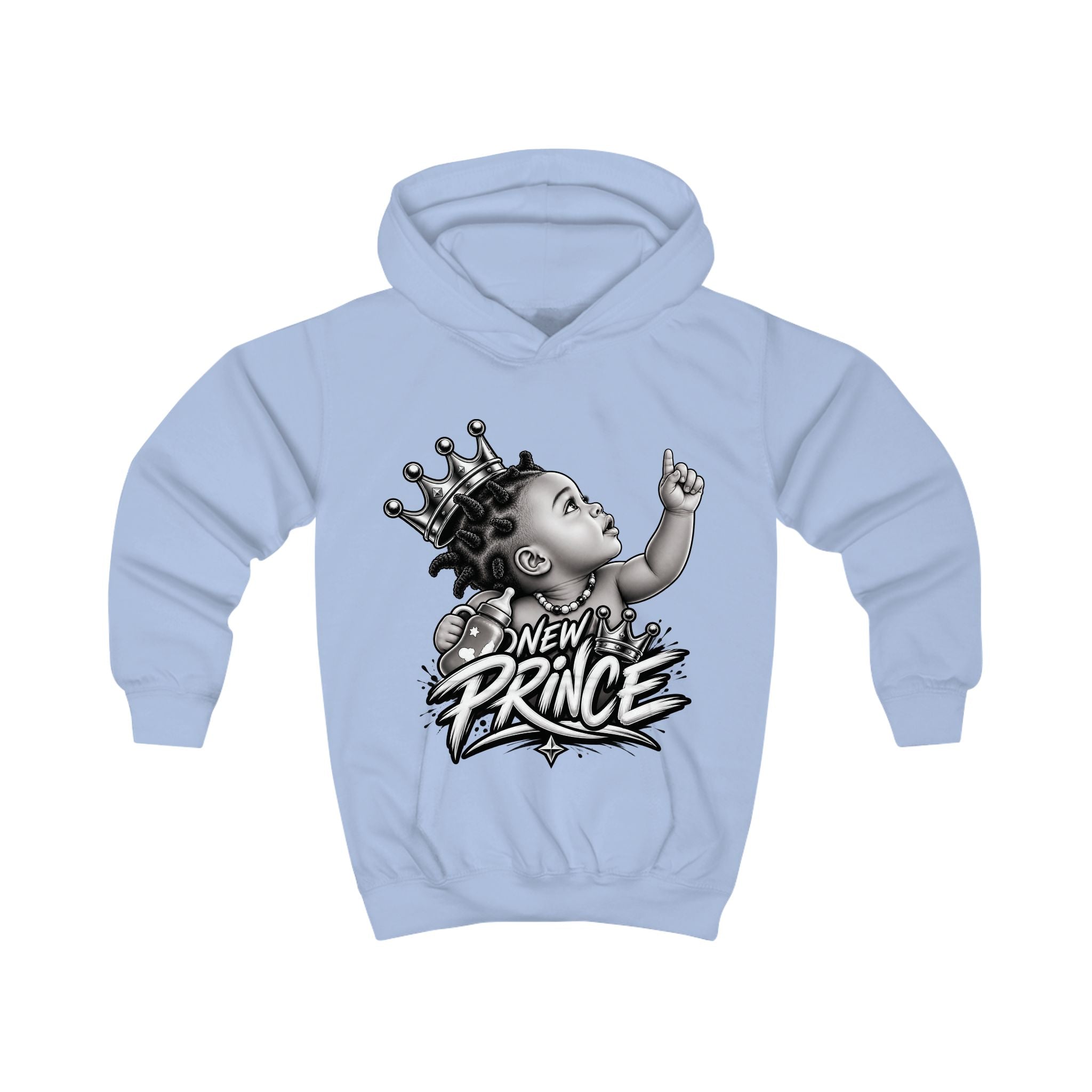 Kids Hoodie - 'New Prince' Crowned Baby Graphic Pullover for Toddlers