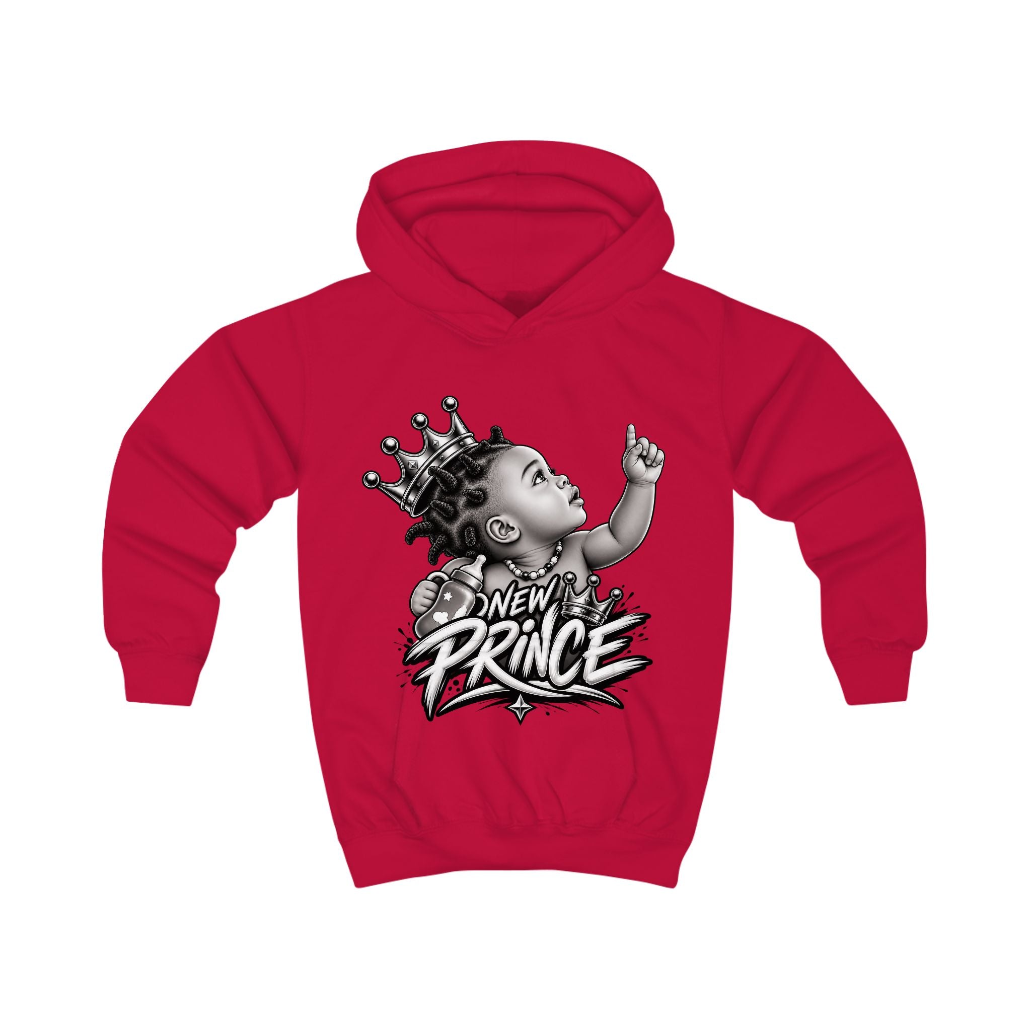 Kids Hoodie - 'New Prince' Crowned Baby Graphic Pullover for Toddlers
