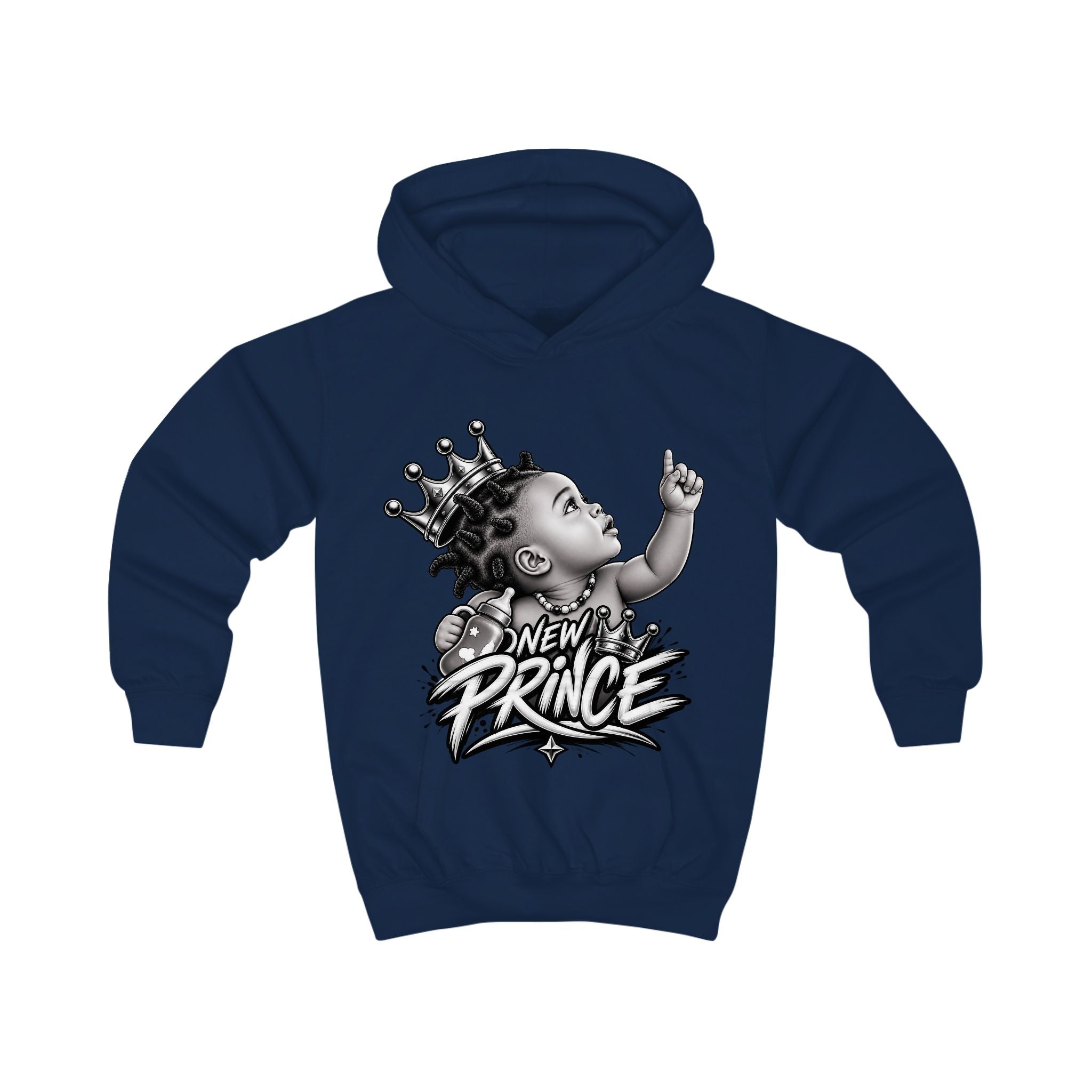 Kids Hoodie - 'New Prince' Crowned Baby Graphic Pullover for Toddlers
