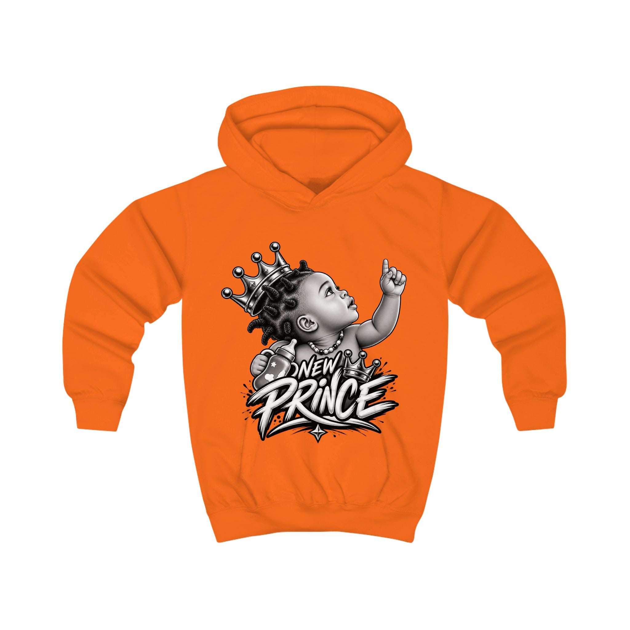 Kids Hoodie - 'New Prince' Crowned Baby Graphic Pullover for Toddlers