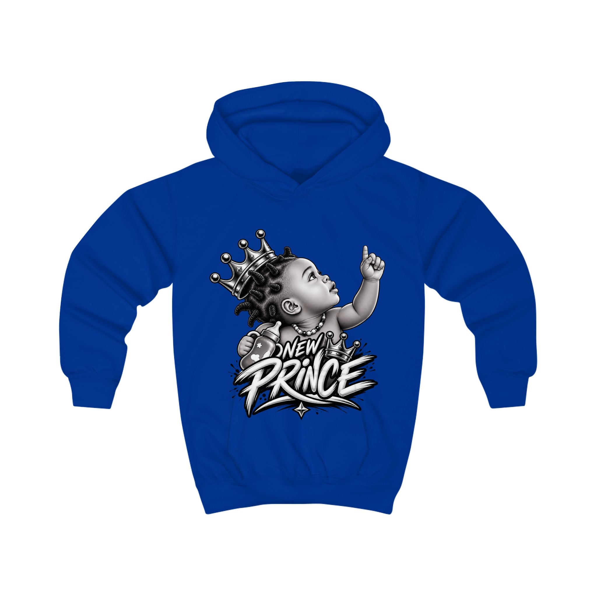 Kids Hoodie - 'New Prince' Crowned Baby Graphic Pullover for Toddlers