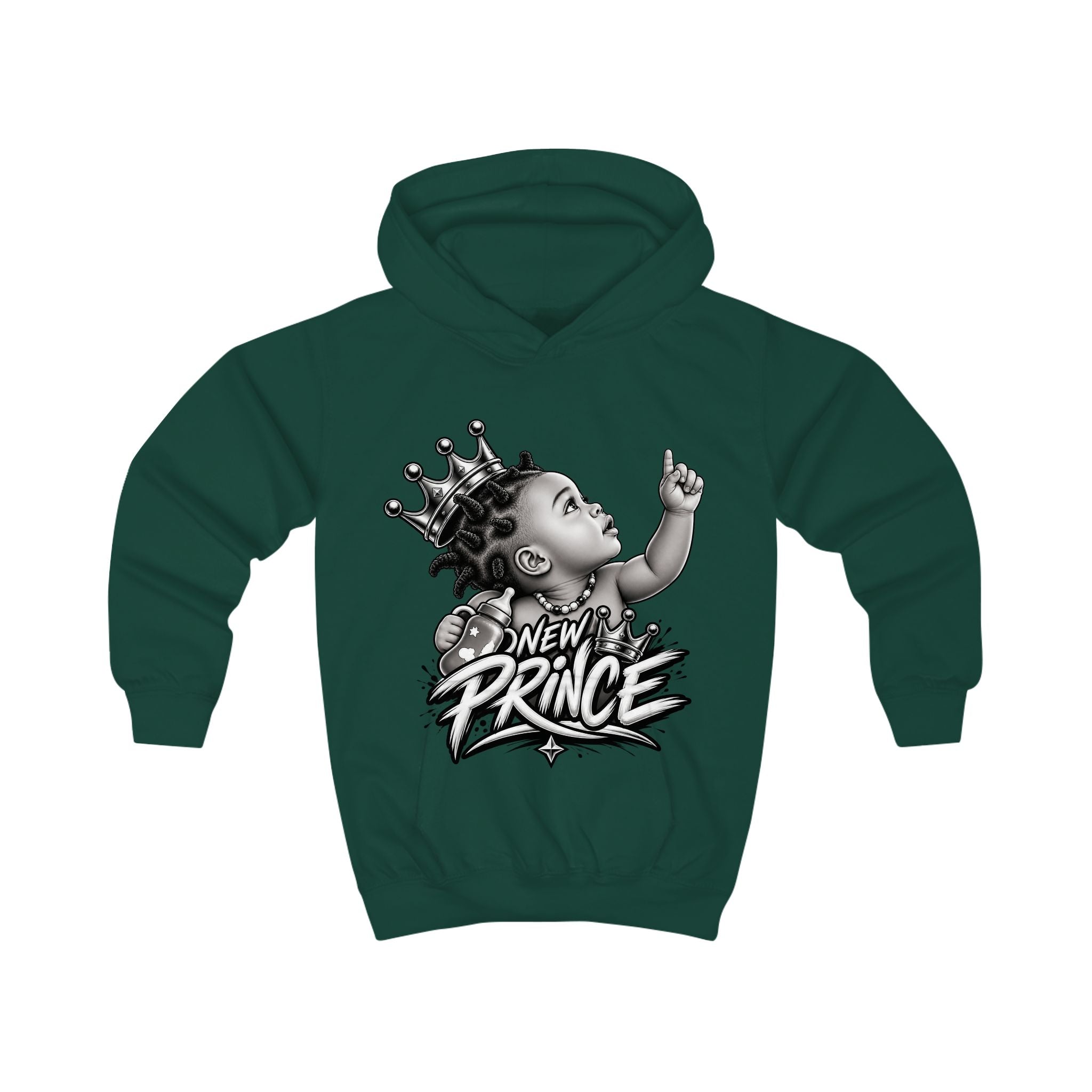 Kids Hoodie - 'New Prince' Crowned Baby Graphic Pullover for Toddlers