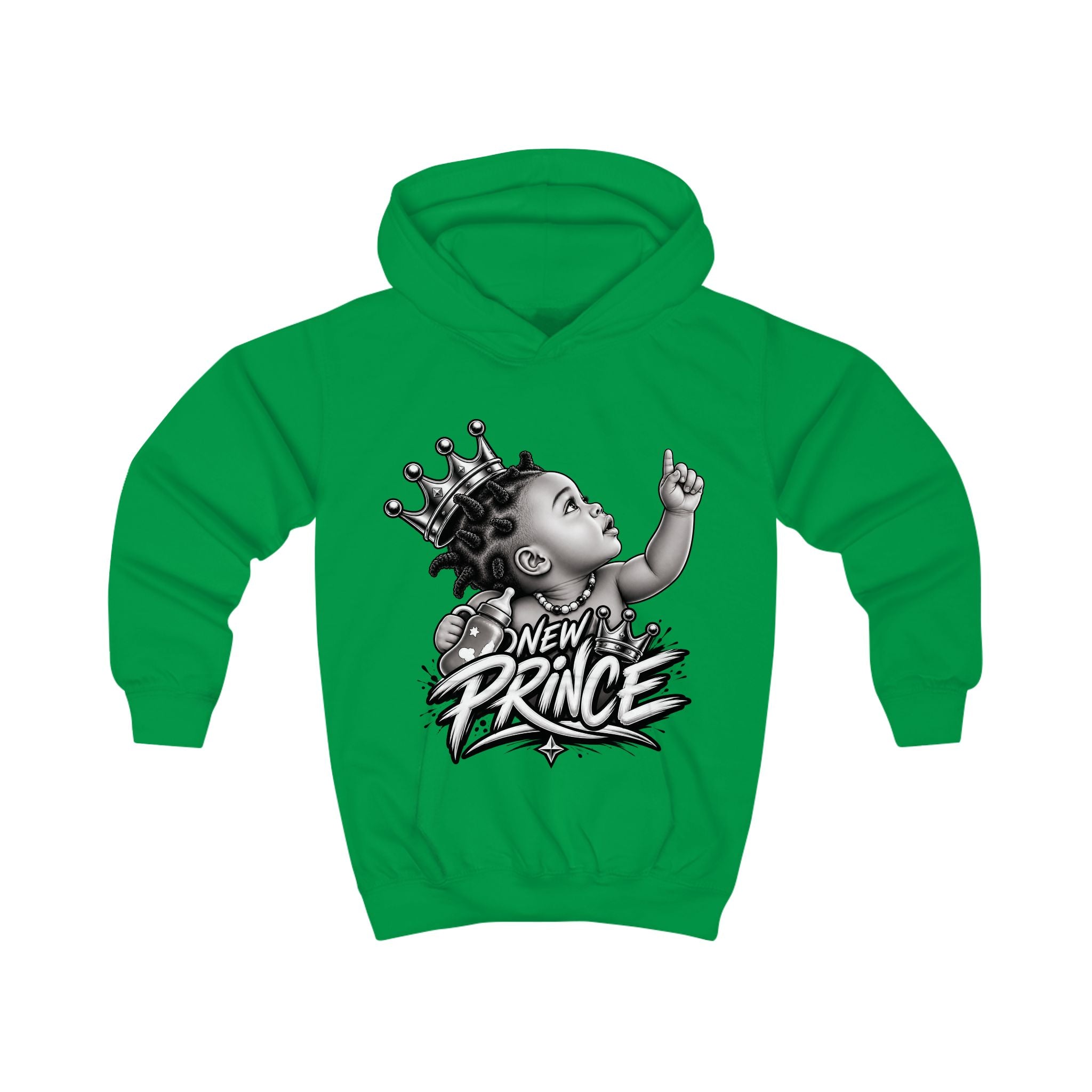 Kids Hoodie - 'New Prince' Crowned Baby Graphic Pullover for Toddlers