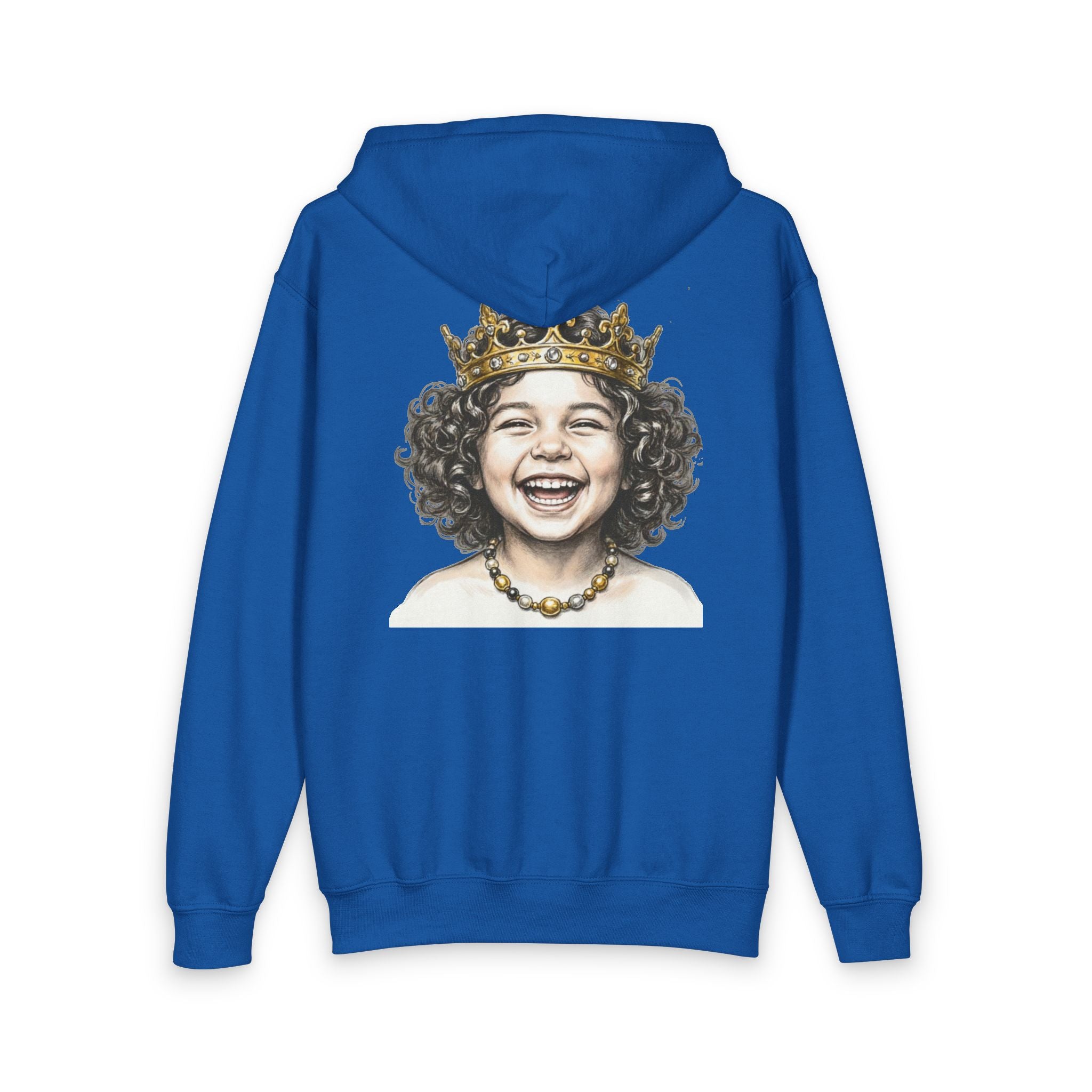 New Prince Crowned Smiling Child Youth Zip Hoodie — styled photo 6