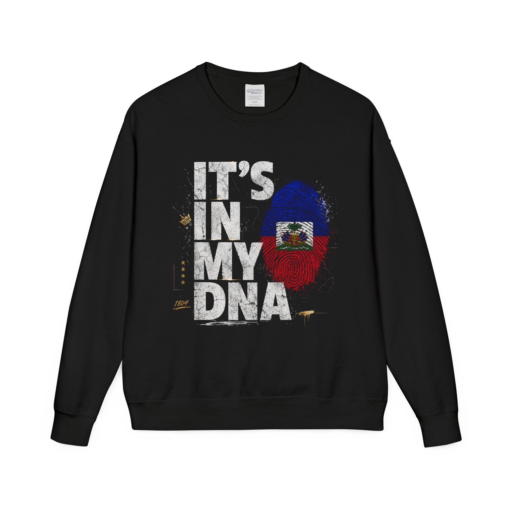 My DNA 1804 Haitian Flag Crewneck — Haitian flag graphic detail