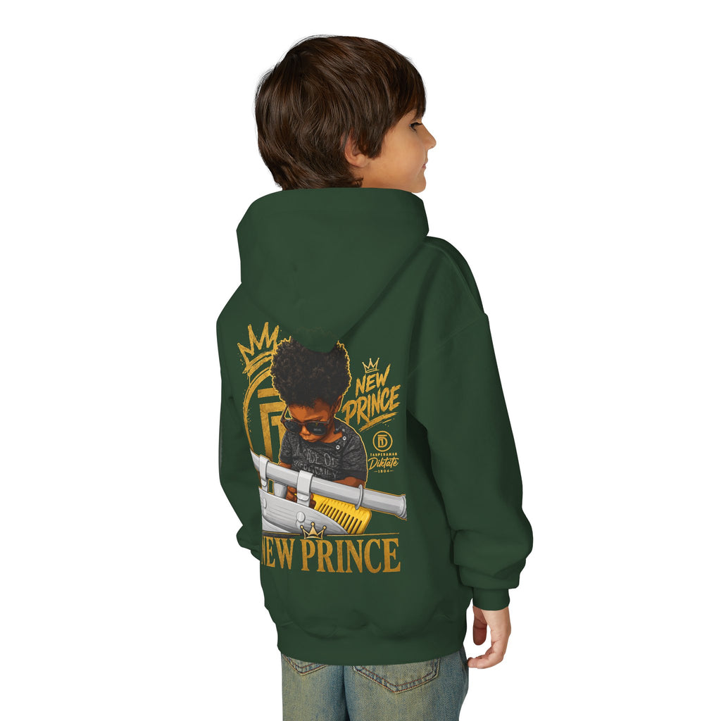 "New Prince" Crown Graphic Kids' Pullover — styled photo 5