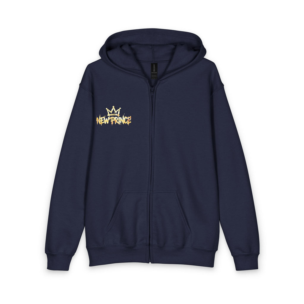 New Prince Crowned Smiling Child Youth Zip Hoodie — crowned child graphic detail