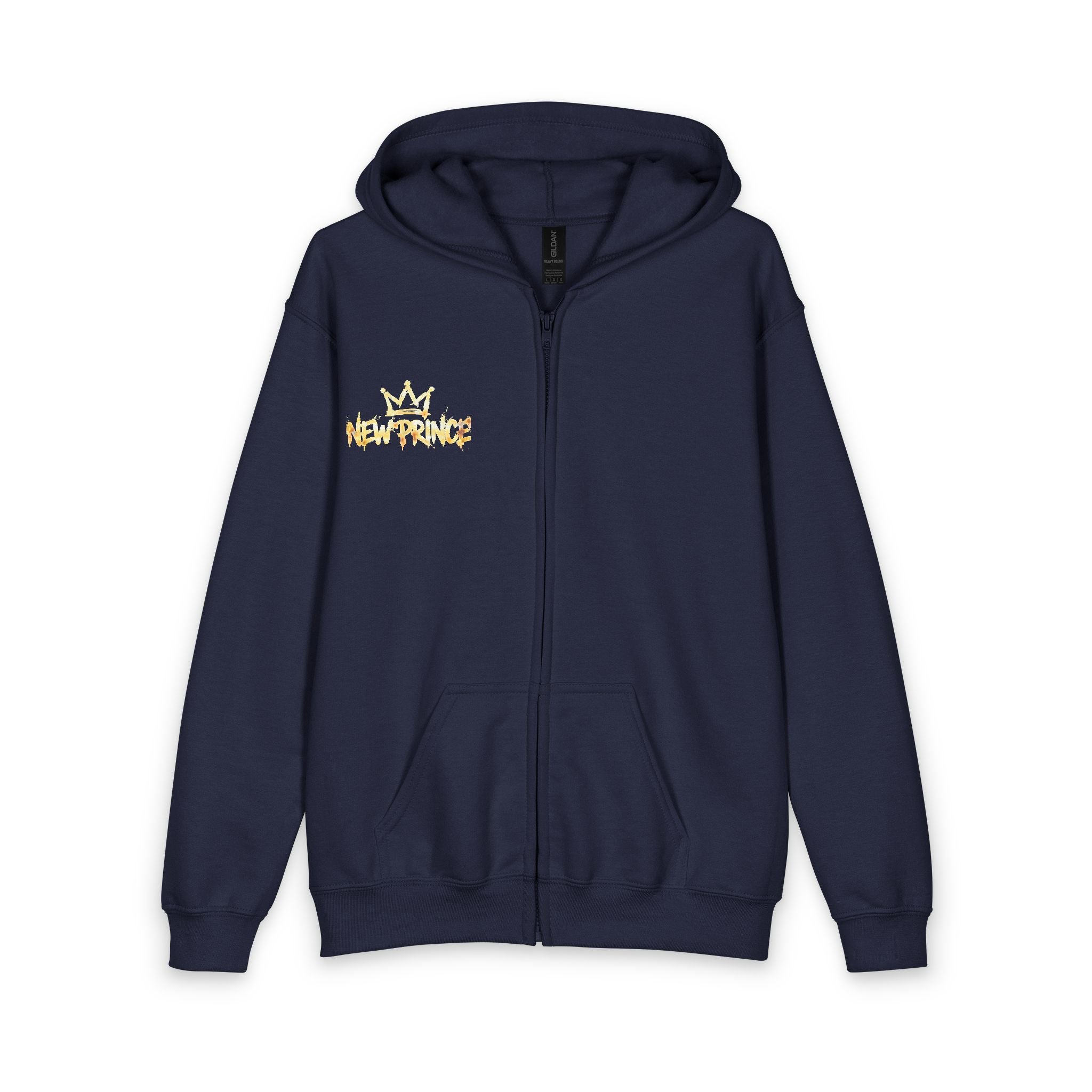 New Prince Crowned Smiling Child Youth Zip Hoodie — crowned child graphic detail