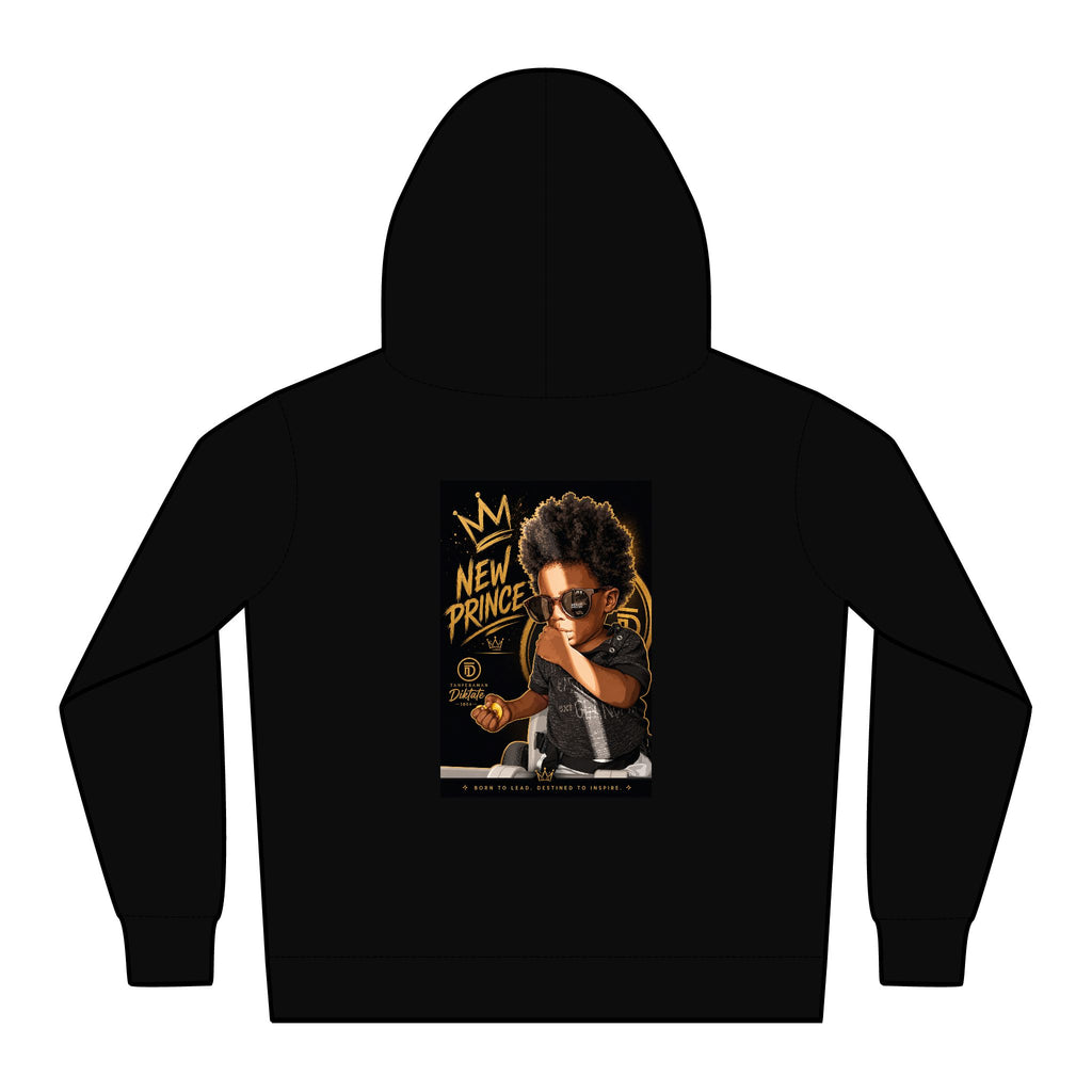 "New Prince" Hoodie — Black Relaxed for Boys, side view