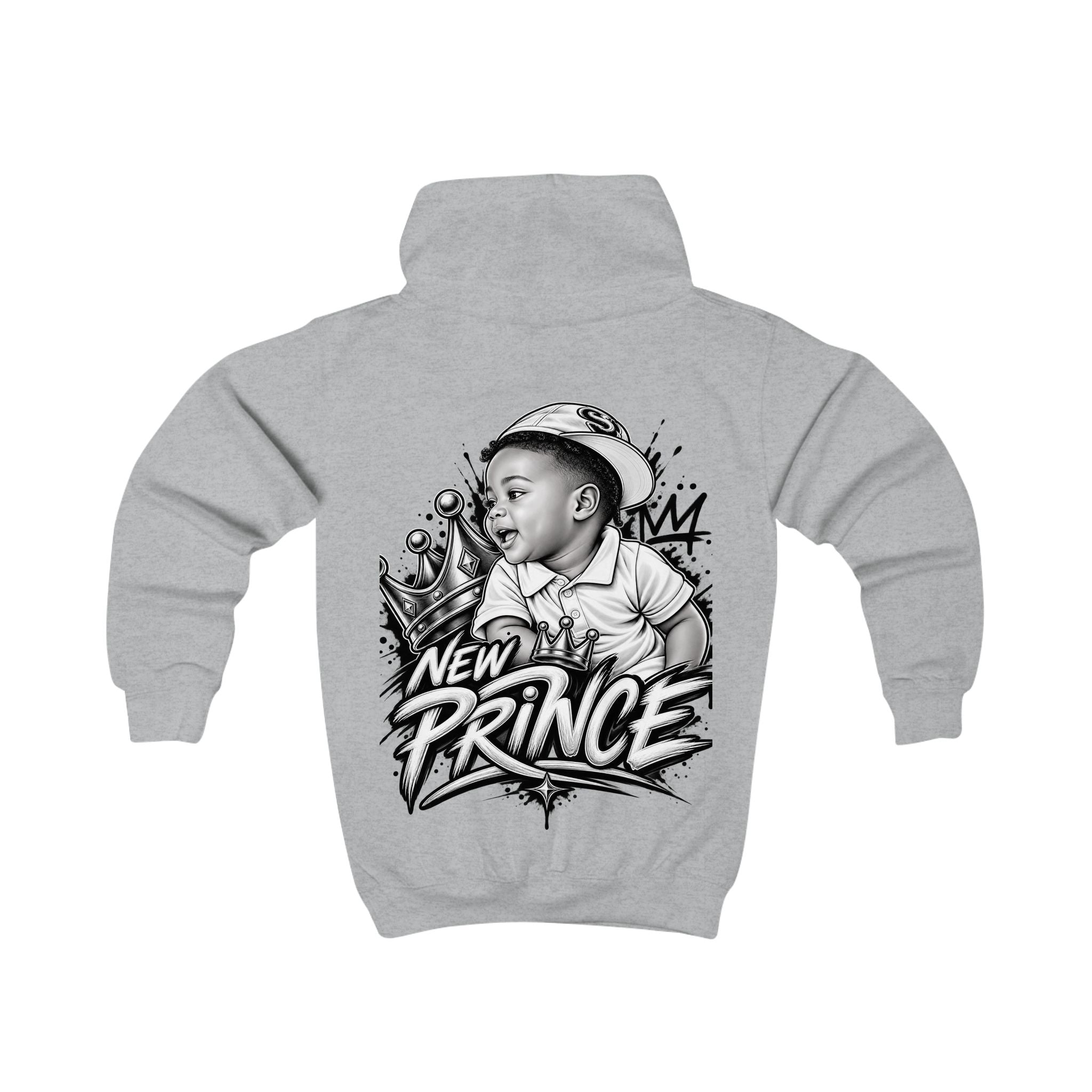 Kids Hoodie - 'New Prince' Crowned Baby Graphic Pullover for Toddlers