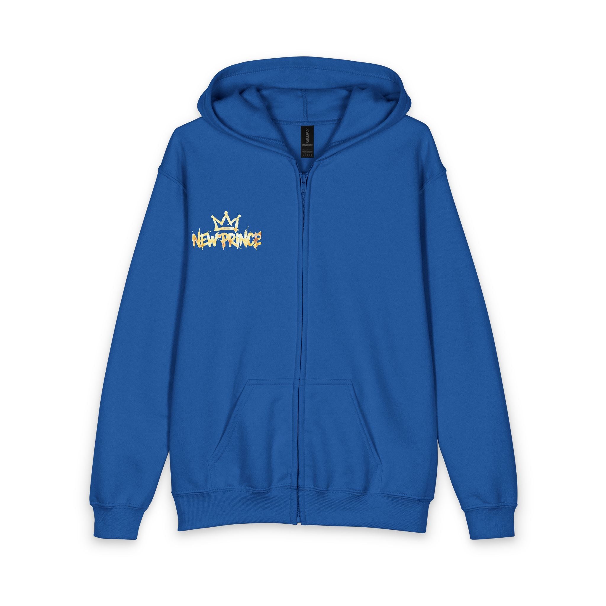 New Prince Crowned Smiling Child Youth Zip Hoodie — side view