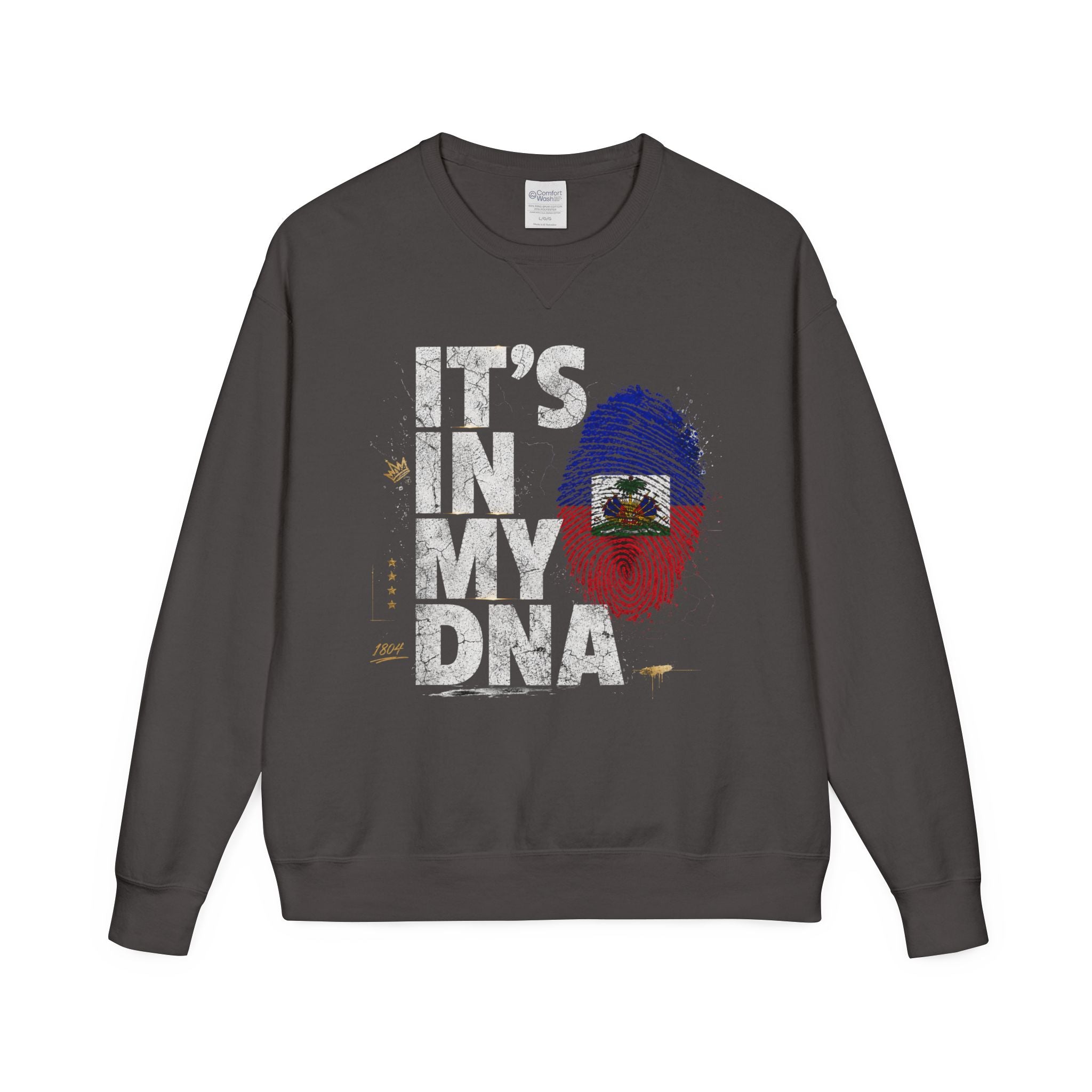 My DNA 1804 Haitian Flag Crewneck — front view