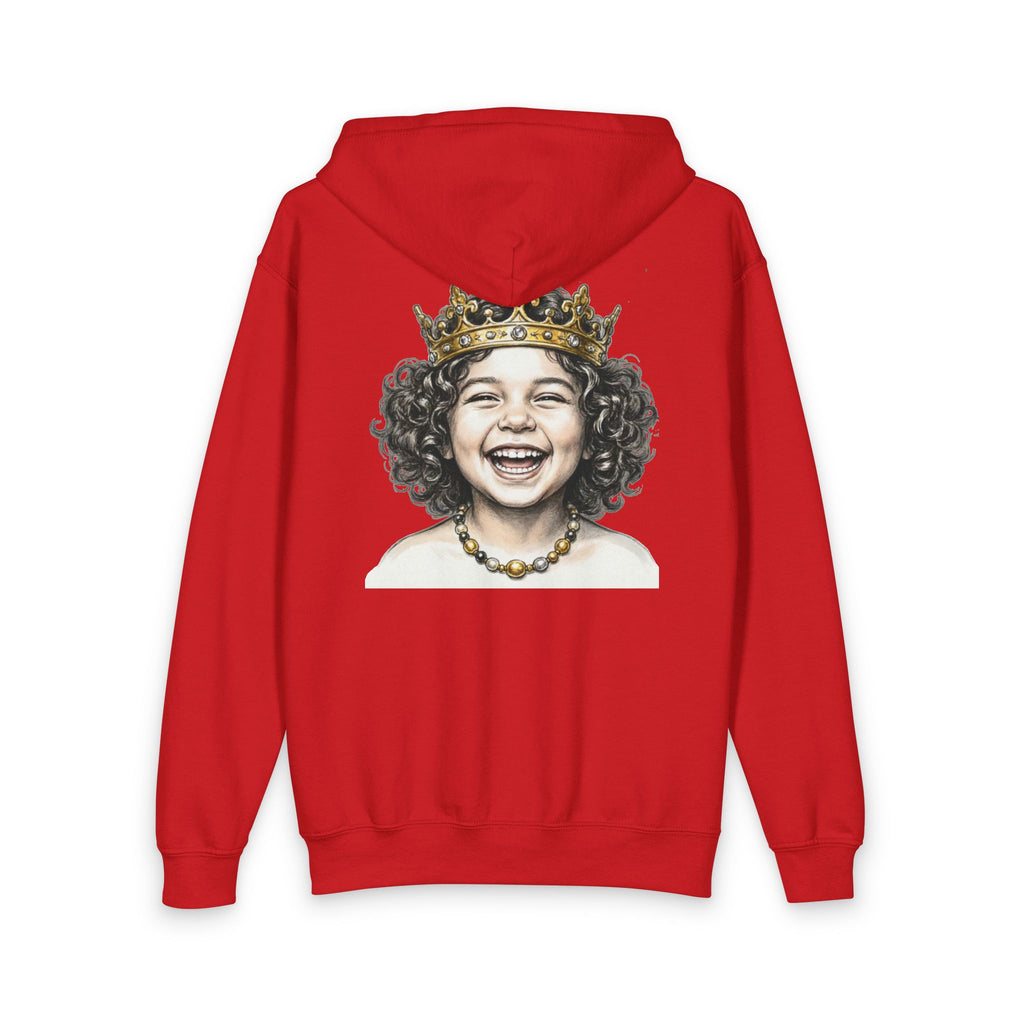 New Prince Crowned Smiling Child Youth Zip Hoodie — styled photo 10