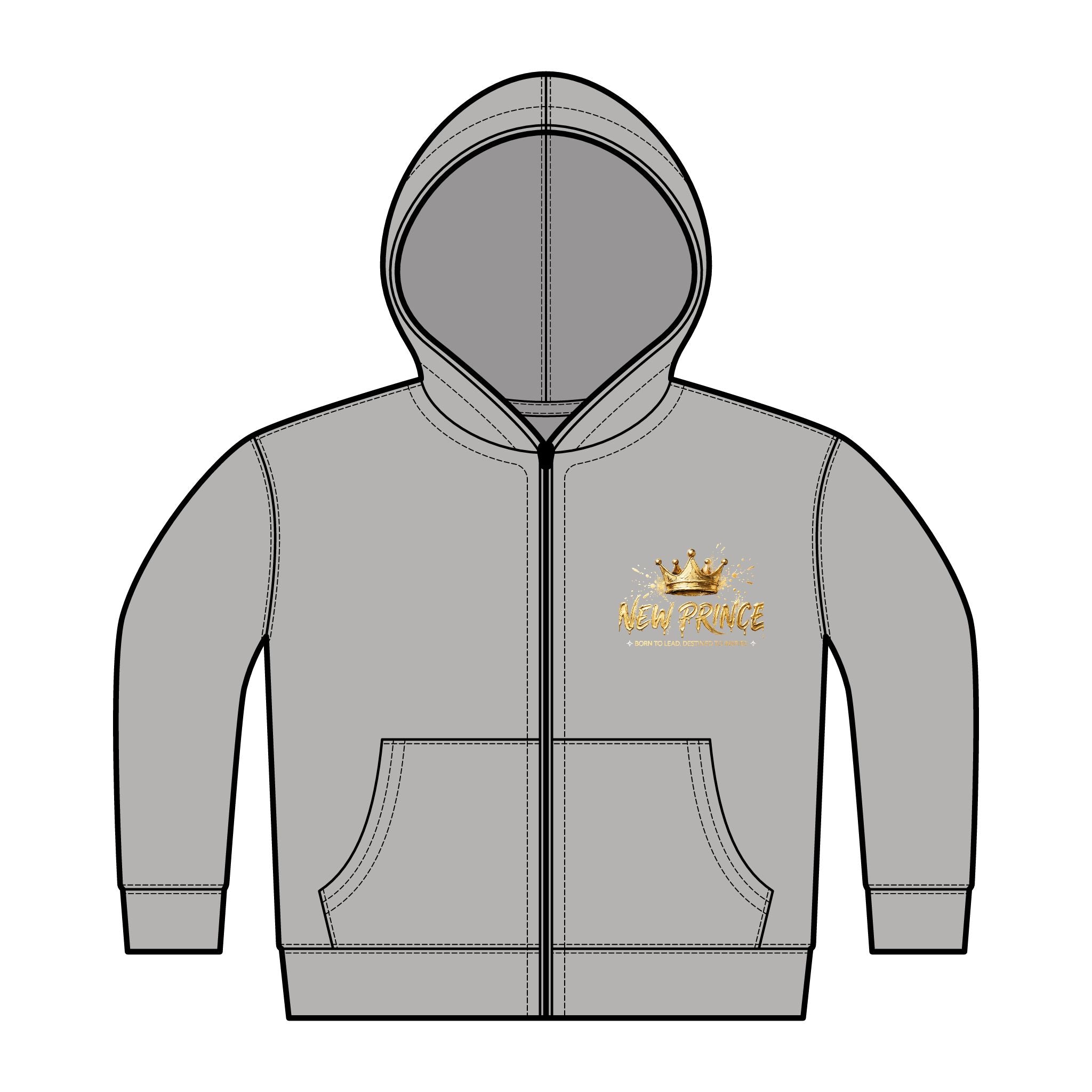 Toddler Hoodie — New Prince Gold Crown Graphic, front view