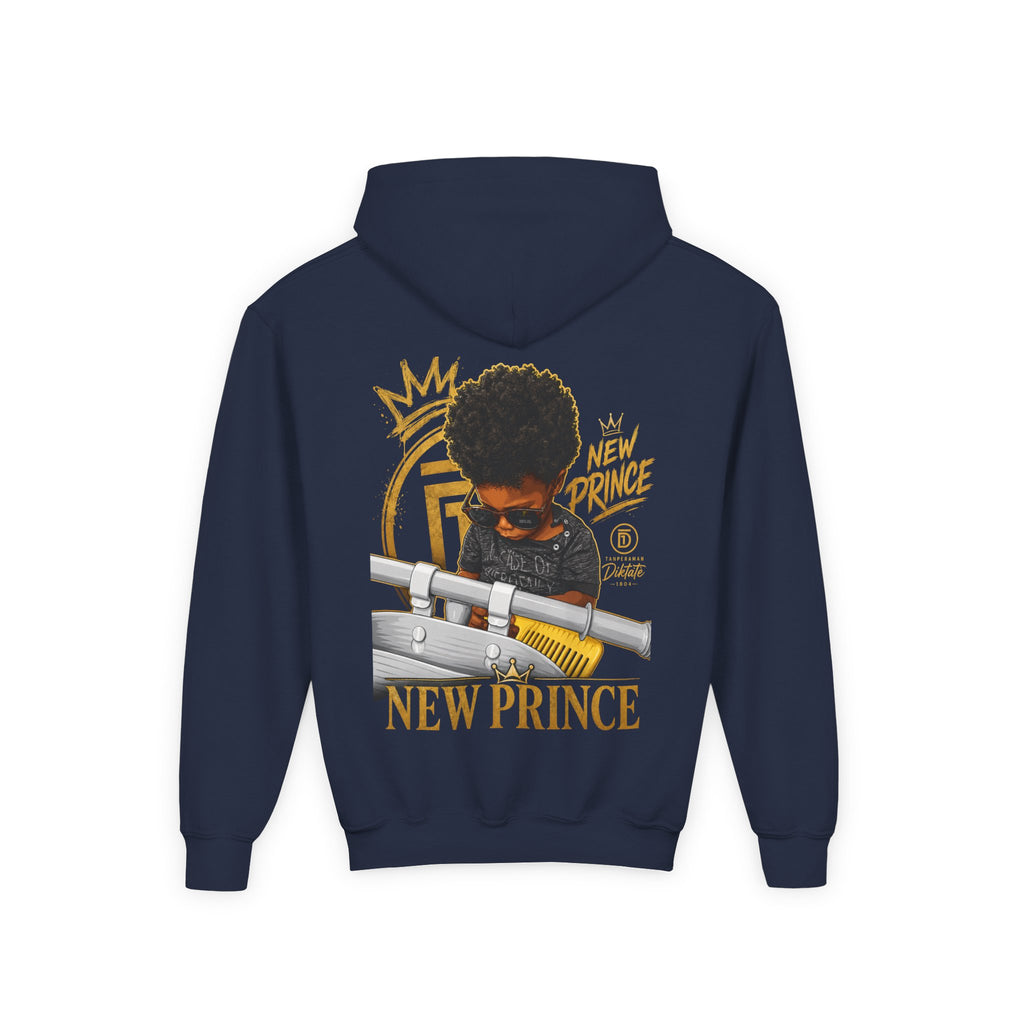 "New Prince" Crown Graphic Kids' Pullover — styled photo 6