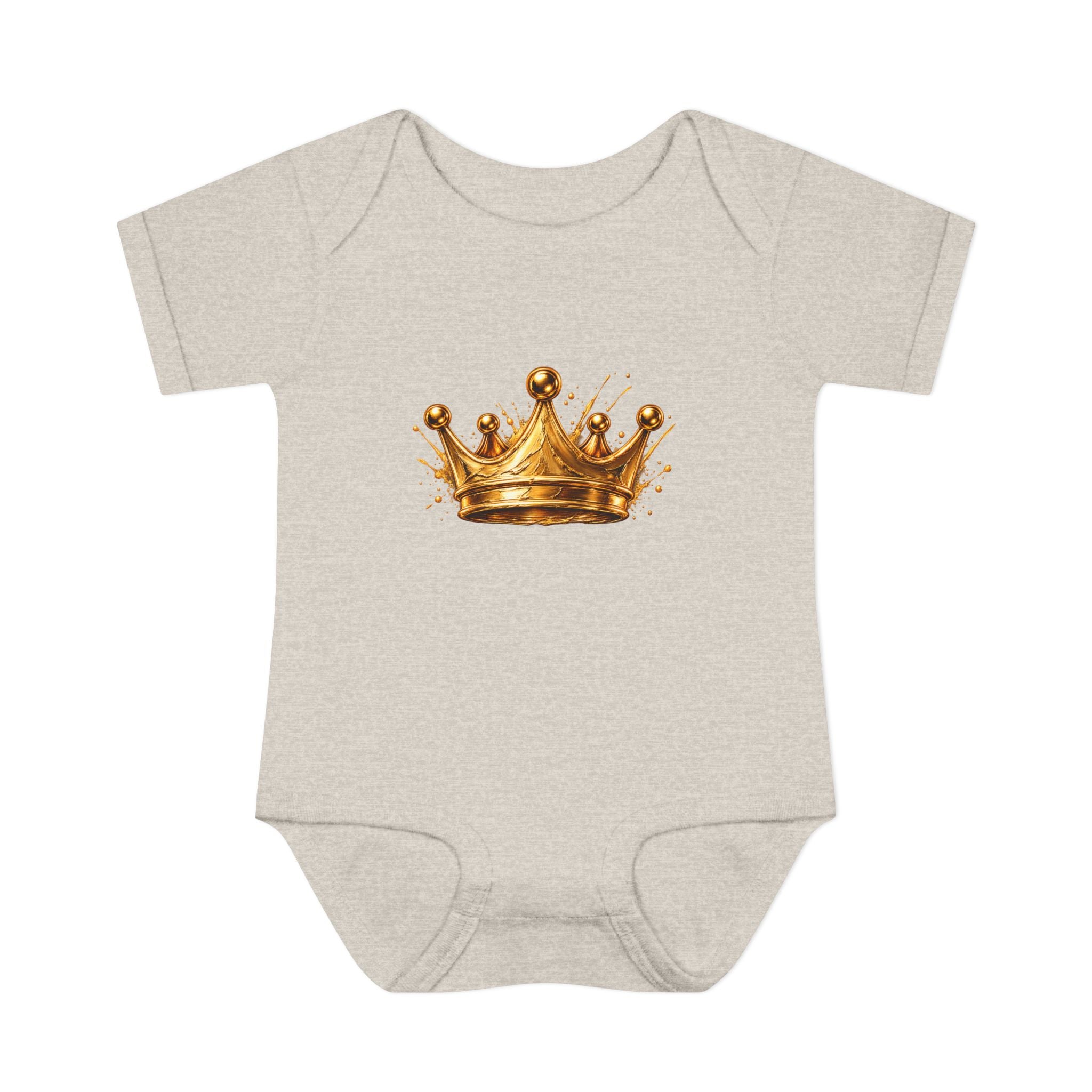 New Prince Baby Bodysuit — crown graphic detail