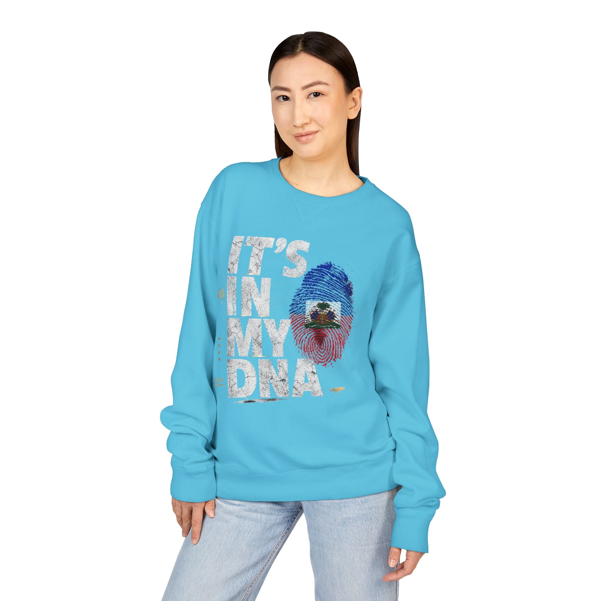 My DNA 1804 Haitian Flag Crewneck — styled photo 22