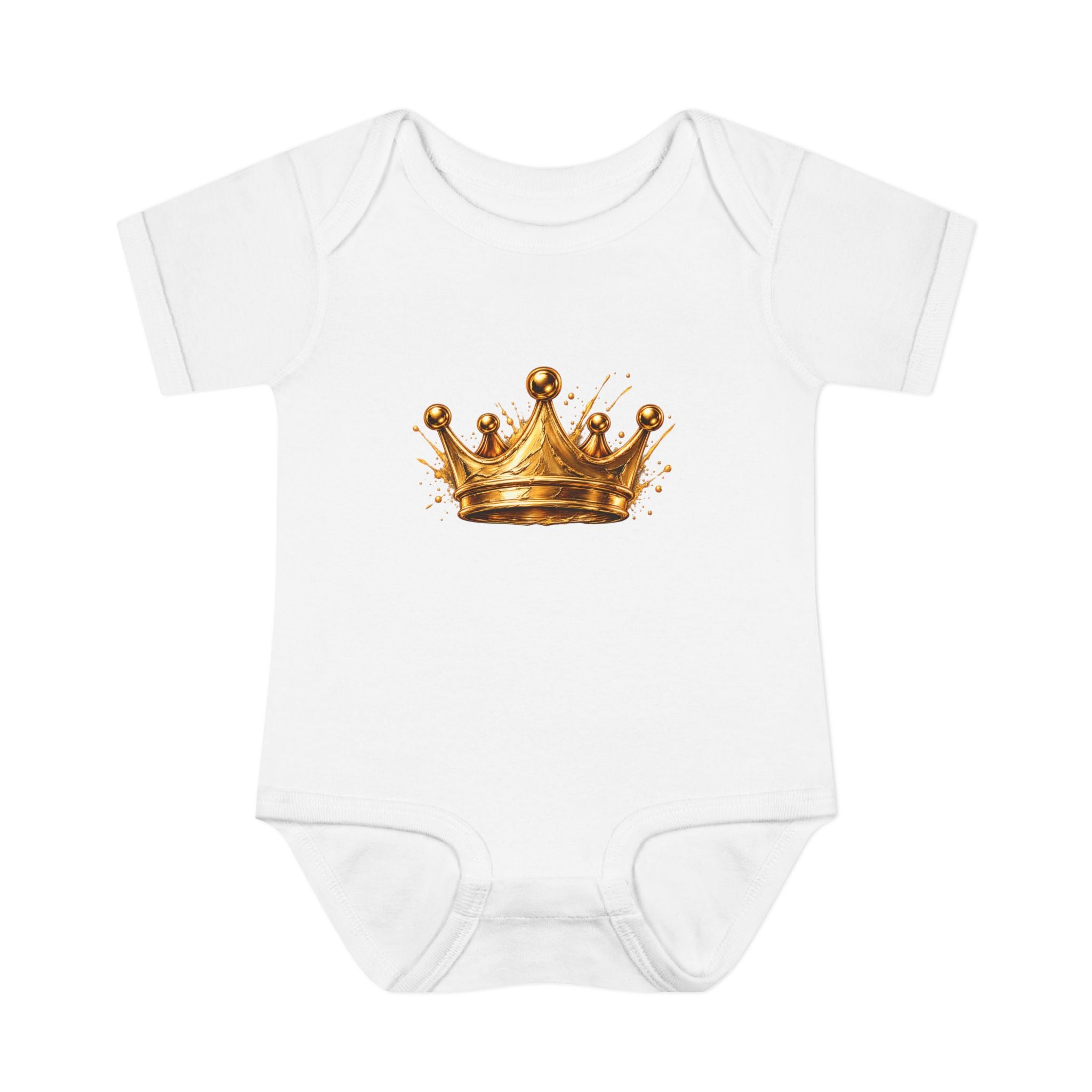 New Prince Baby Bodysuit — Infant Rib Onesie, front view