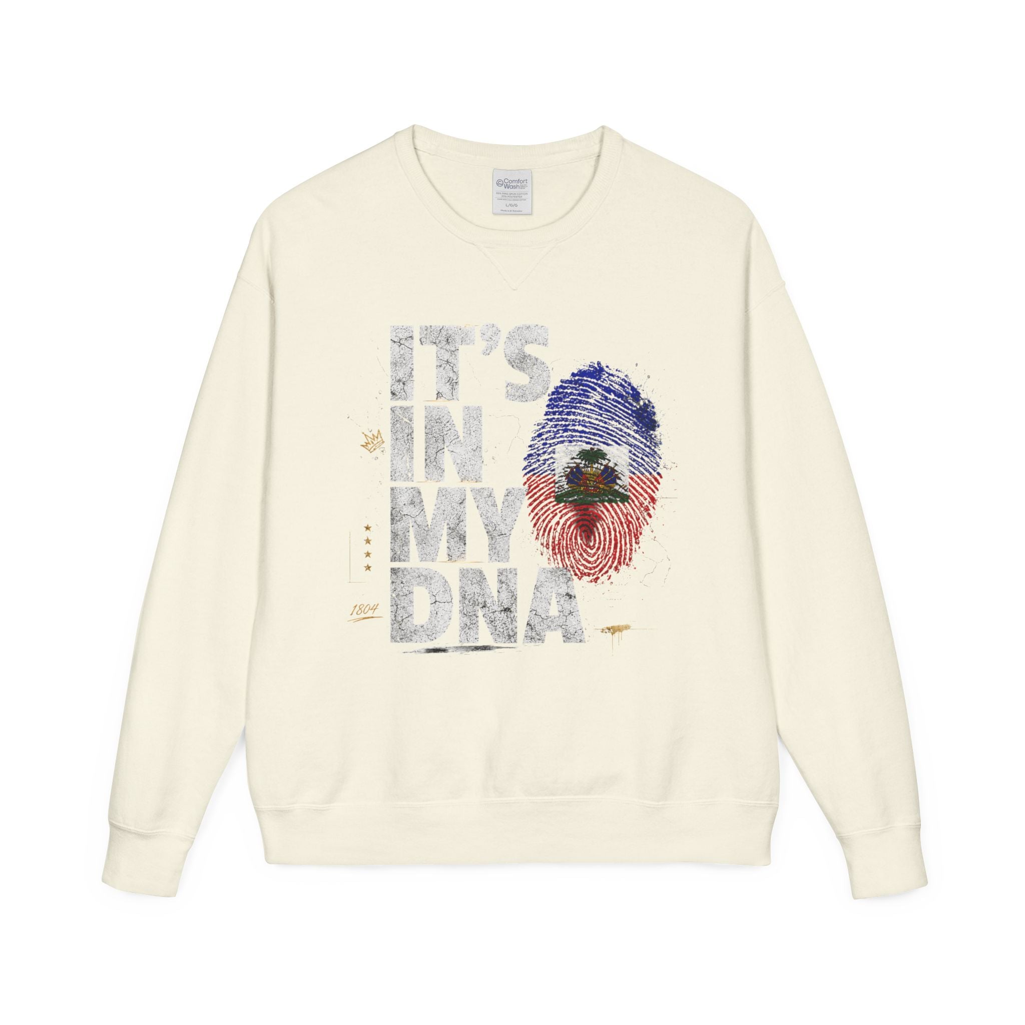 My DNA 1804 Haitian Flag Crewneck — back view