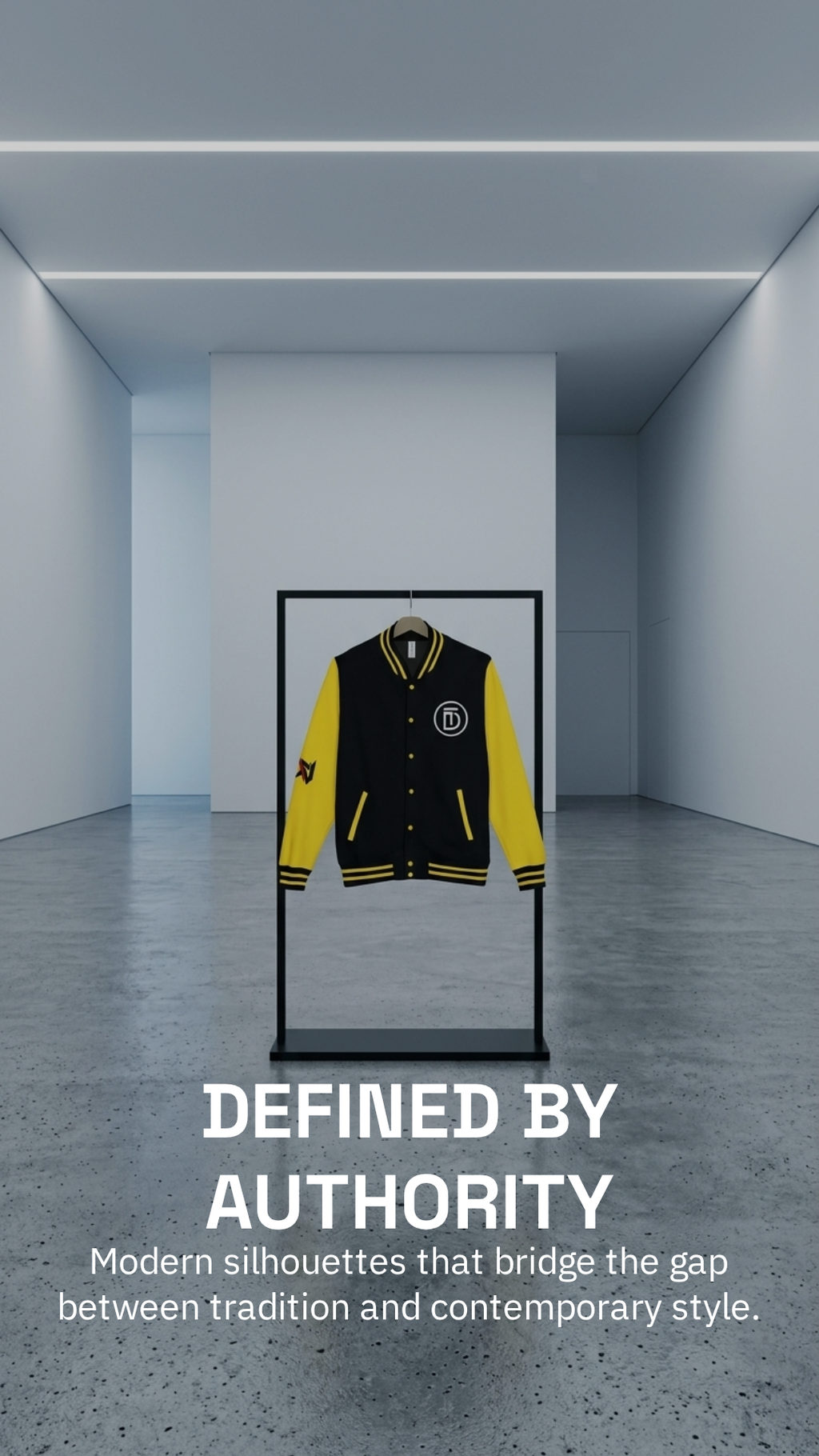 Diktatè Varsity Jacket — cinematic lifestyle shot, view 1