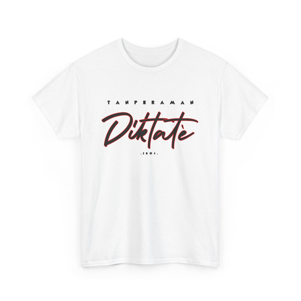 Tanperaman Diktatè Tee — White, close-up detail