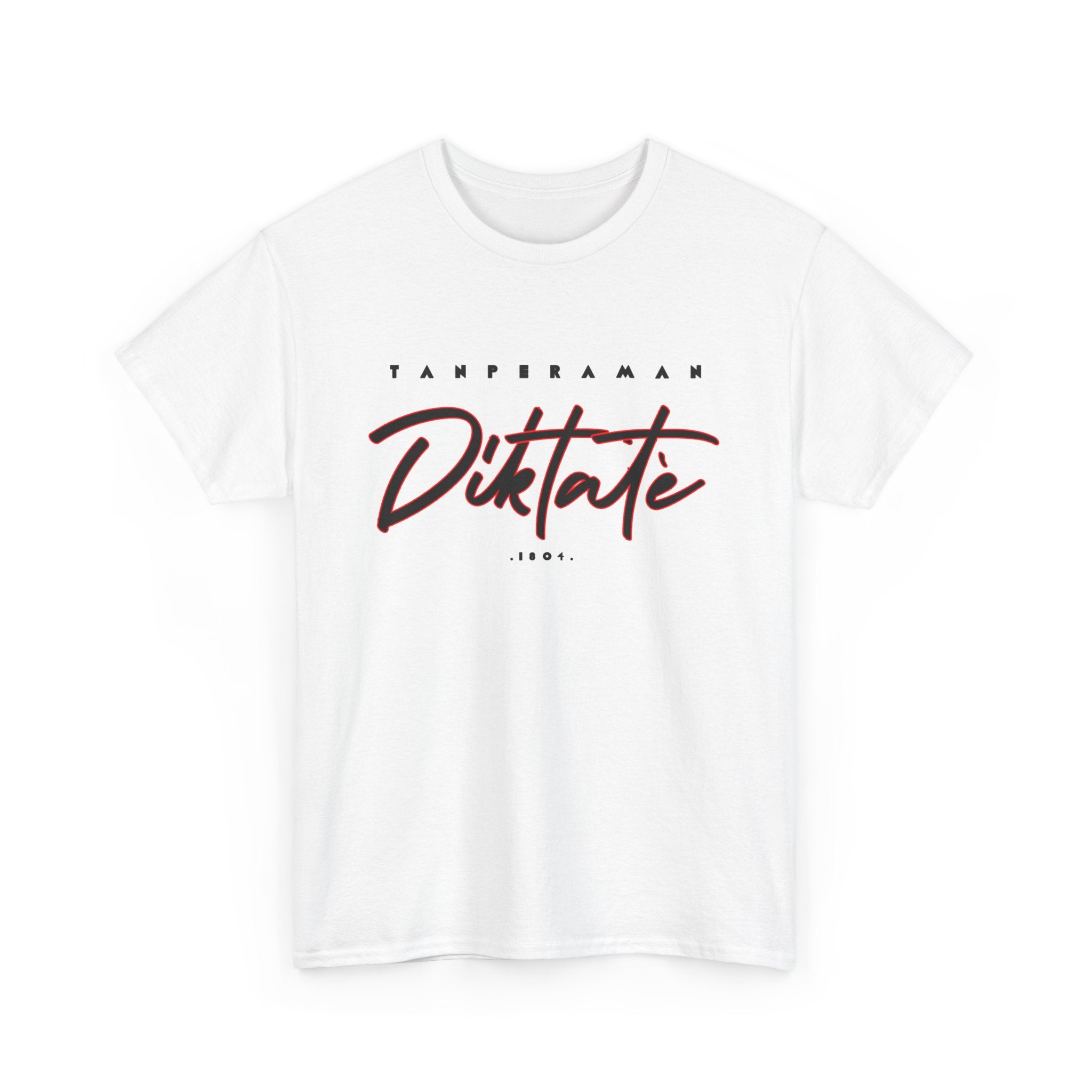 Tanperaman Diktatè Tee — White, close-up detail